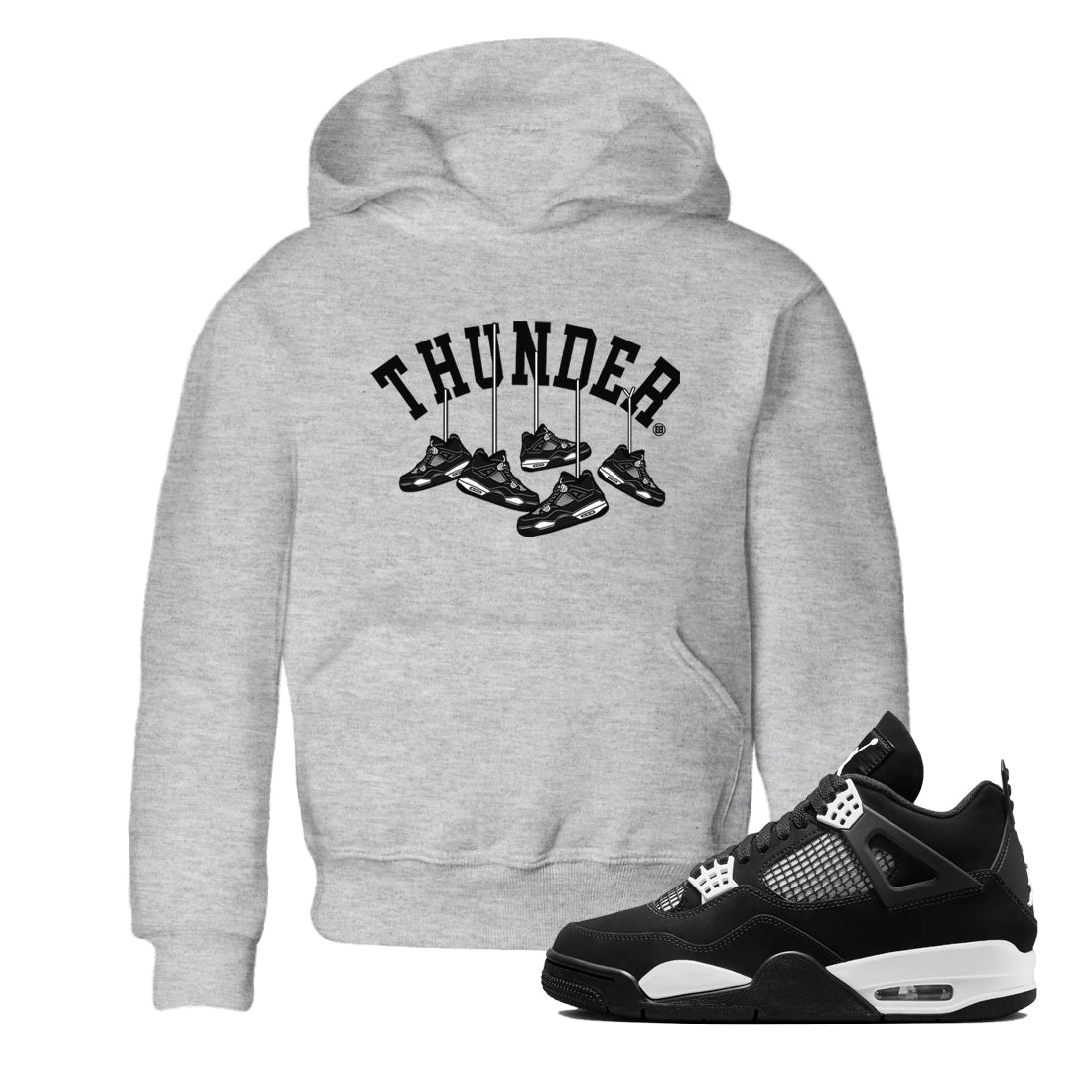 Hanging snkmatchs snkmatch Tees Kids - Air Jordan 4 White Thunder