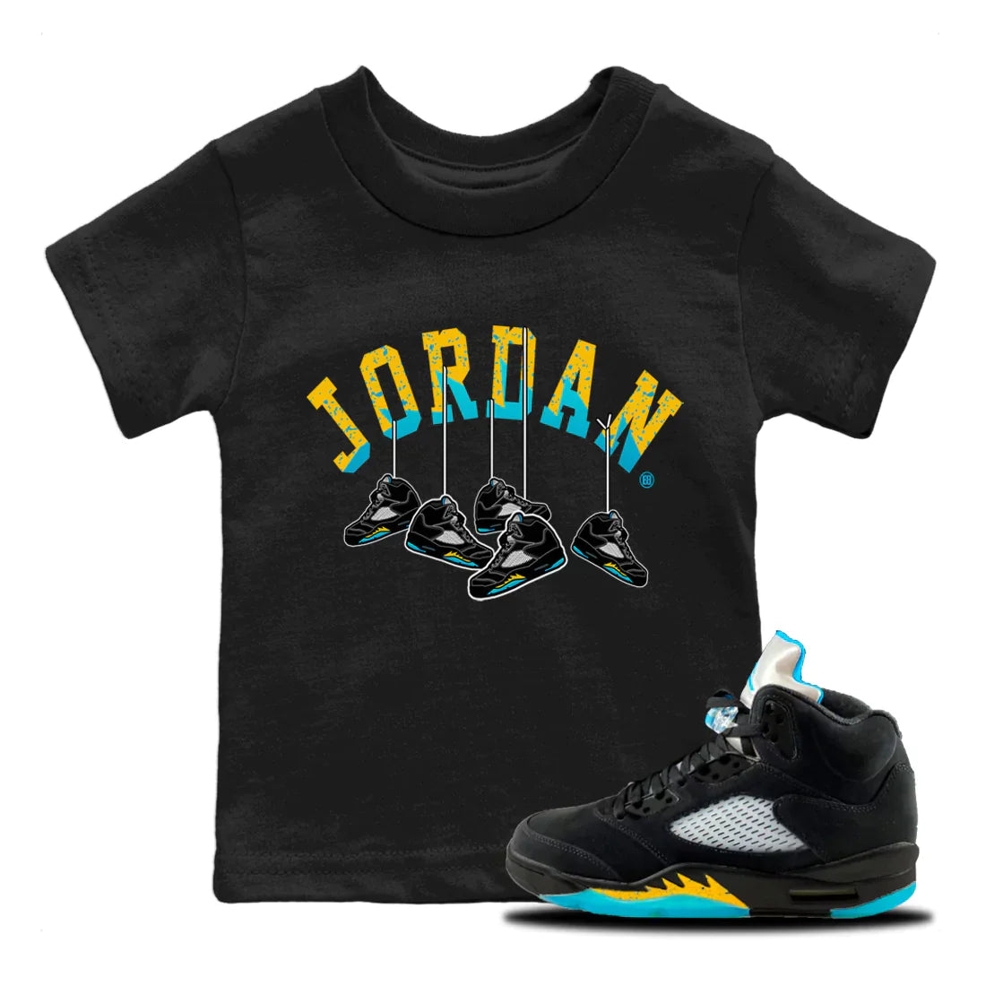 Hanging snkmatchs Kids Tops - Air Jordan 5 Aqua