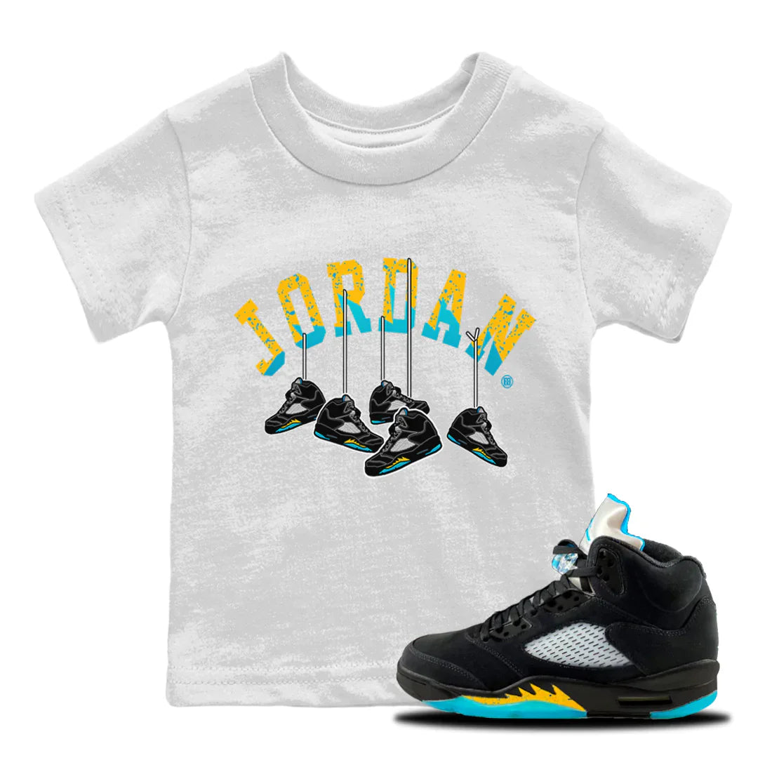 Hanging snkmatchs Kids Tops - Air Jordan 5 Aqua