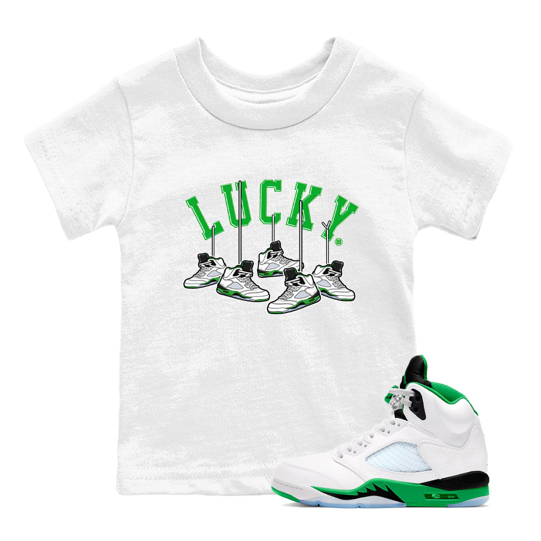Hanging snkmatchs snkmatch Tee Kids - Air Jordan 5 Lucky Green