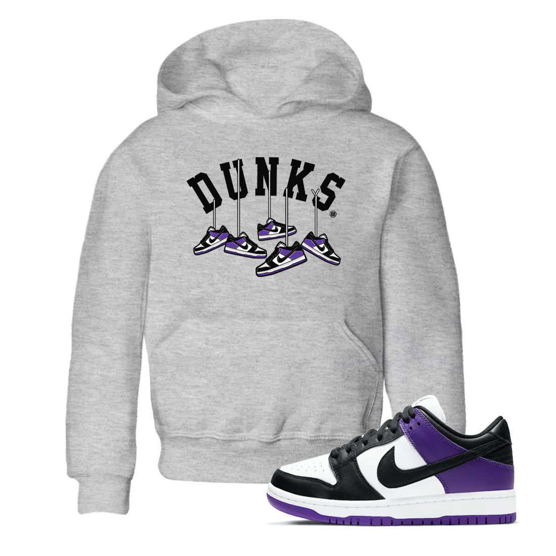 Hanging snkmatchs snkmatch Tees Kids - Dunk Low Court Purple