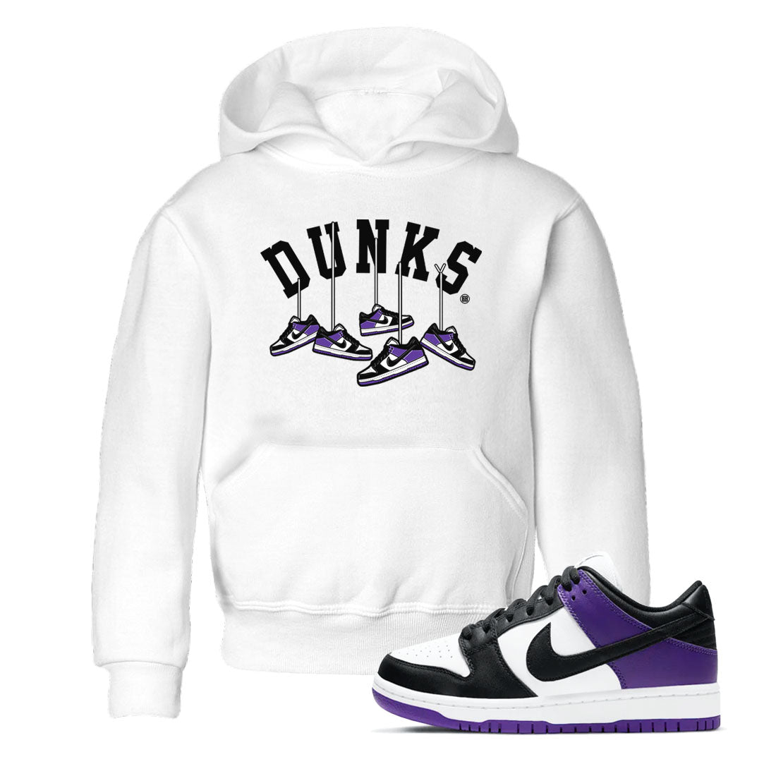 Hanging snkmatchs snkmatch Tees Kids - Dunk Low Court Purple