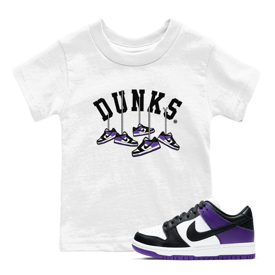 Hanging snkmatchs snkmatch Tees Kids - Dunk Low Court Purple