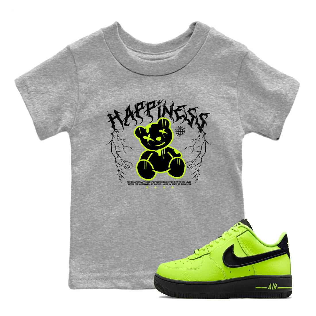 Happiness Bear snkmatch Tees Kids - Air Force 1 Volt