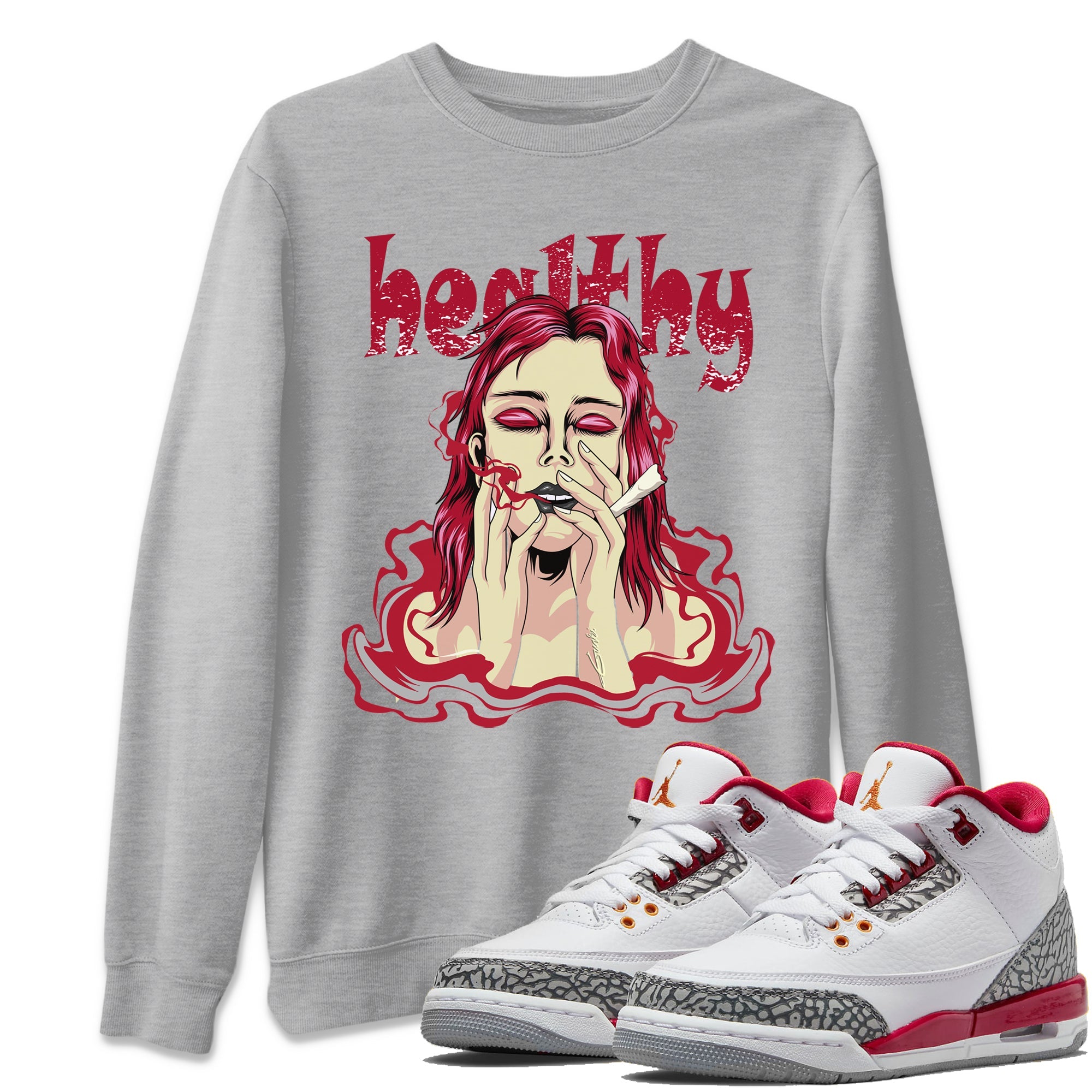 Healthy Unisex Tops - Air Jordan 3 Cardinal