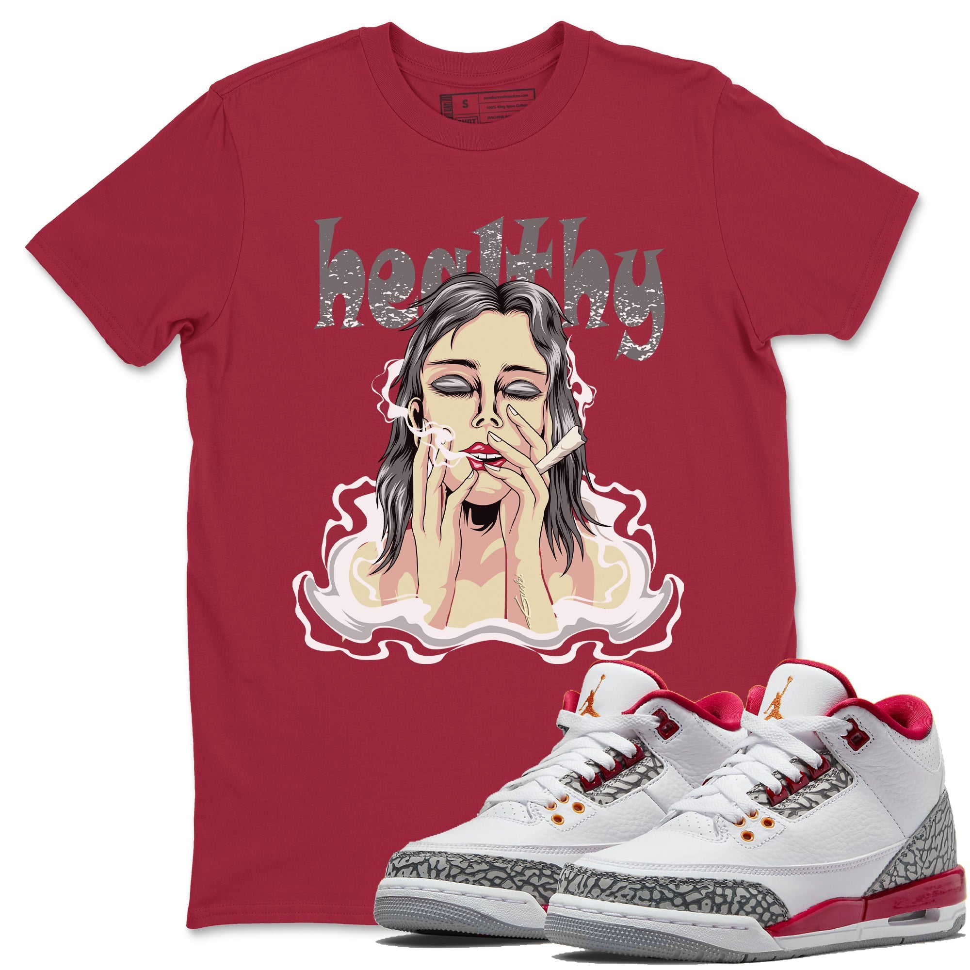 Healthy Unisex Tops - Air Jordan 3 Cardinal