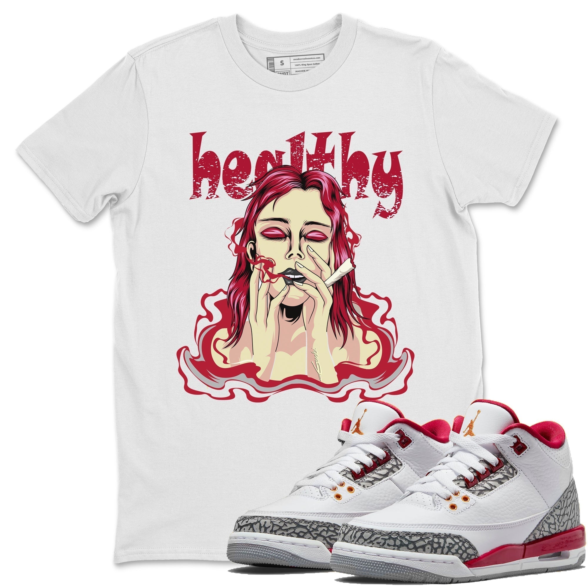 Healthy Unisex Tops - Air Jordan 3 Cardinal