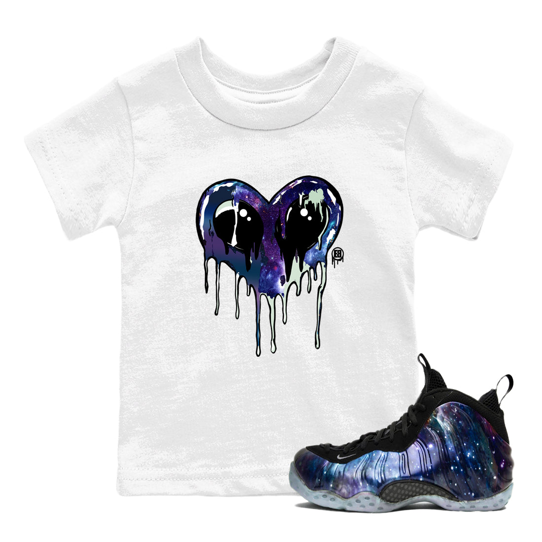 Heart Alien snkmatch Tees Kids - Air Foamposite One Galaxy