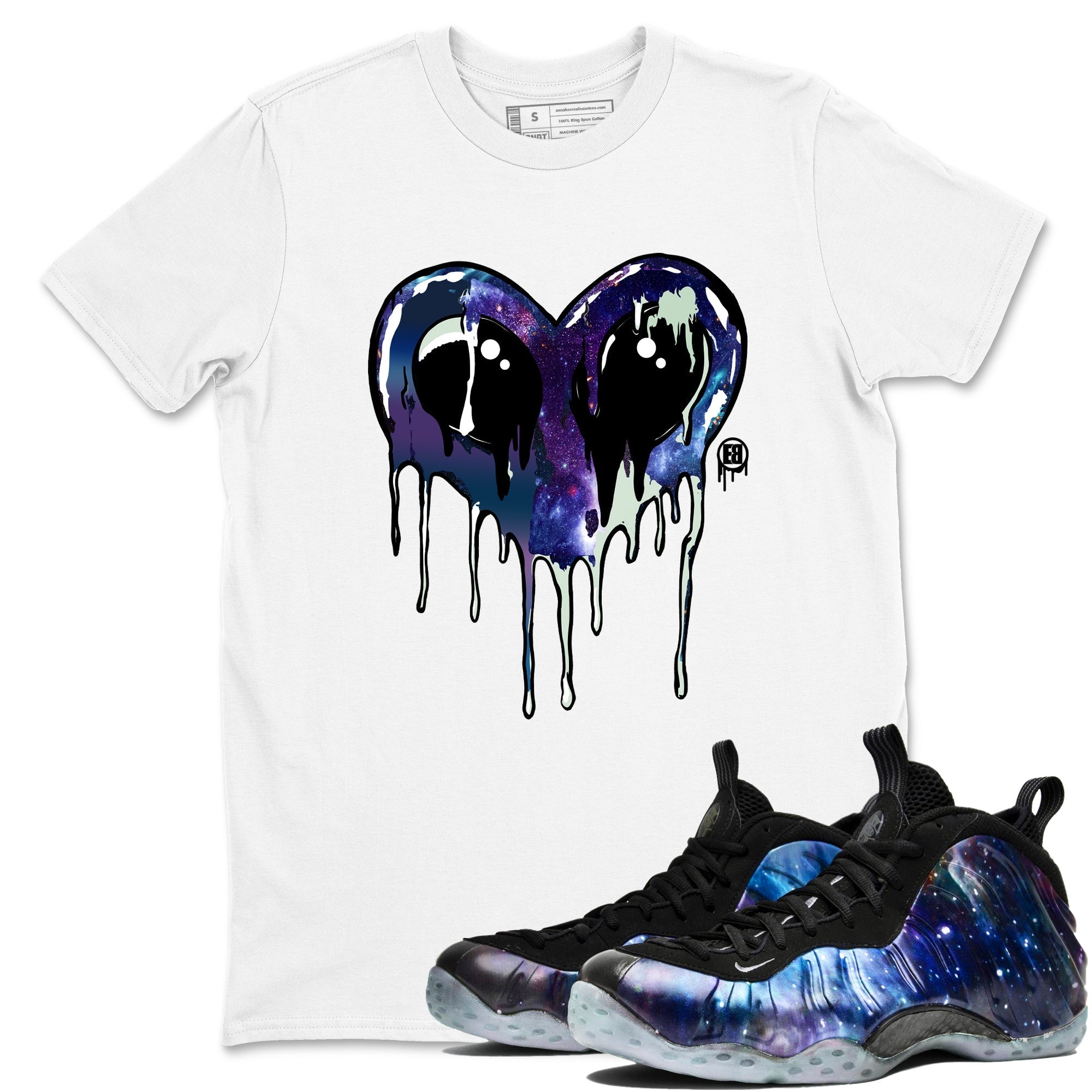 Heart Alien snkmatch Tees - Air Foamposite One Galaxy