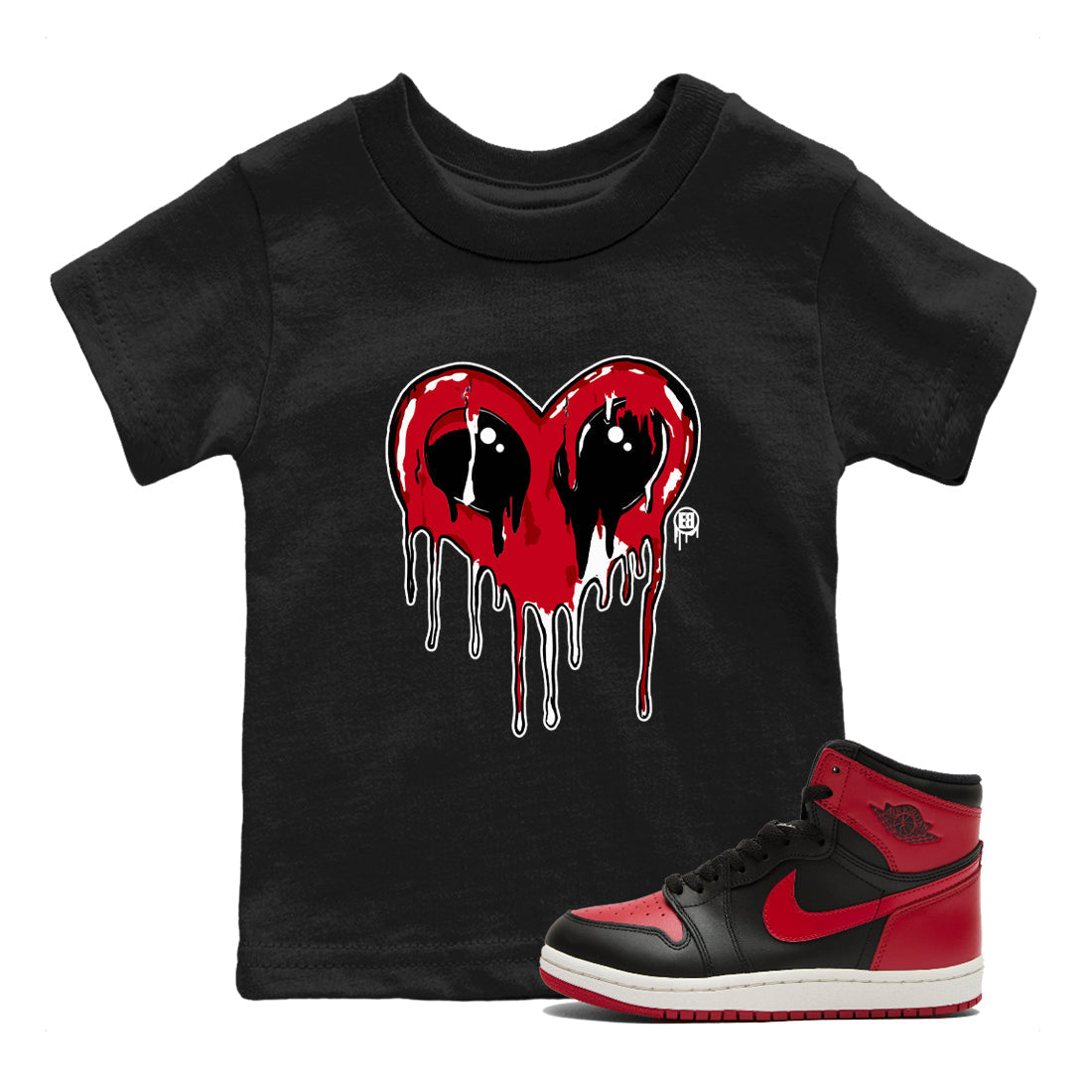 Heart Alien snkmatch Tees Kids - Air Jordan 1 '85 Bred