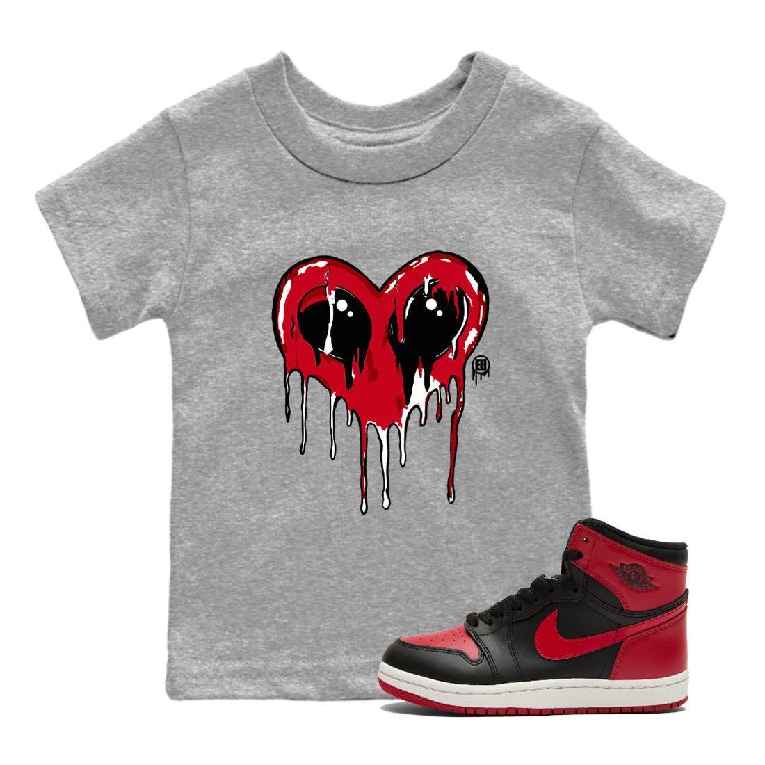 Heart Alien snkmatch Tees Kids - Air Jordan 1 '85 Bred