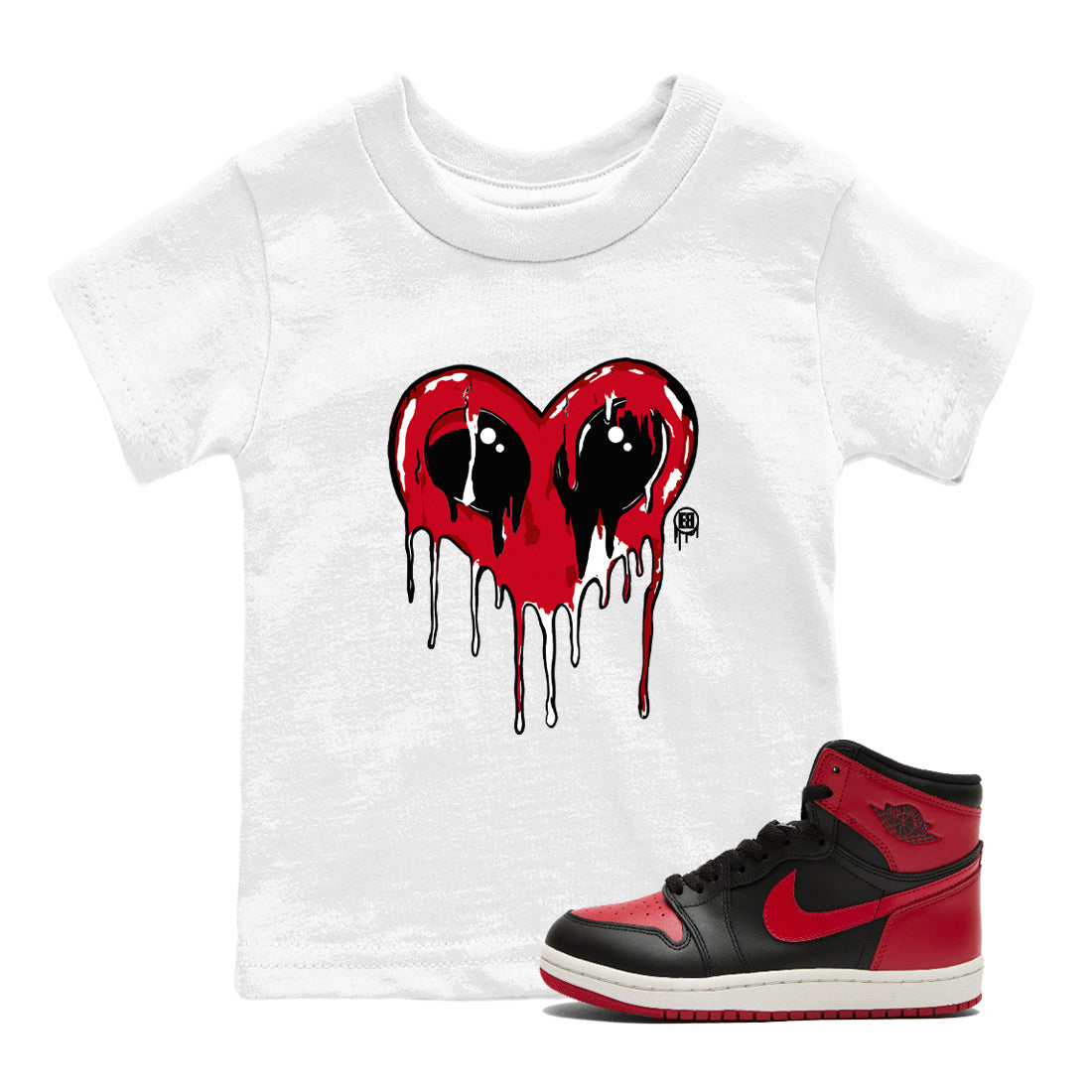 Heart Alien snkmatch Tees Kids - Air Jordan 1 '85 Bred