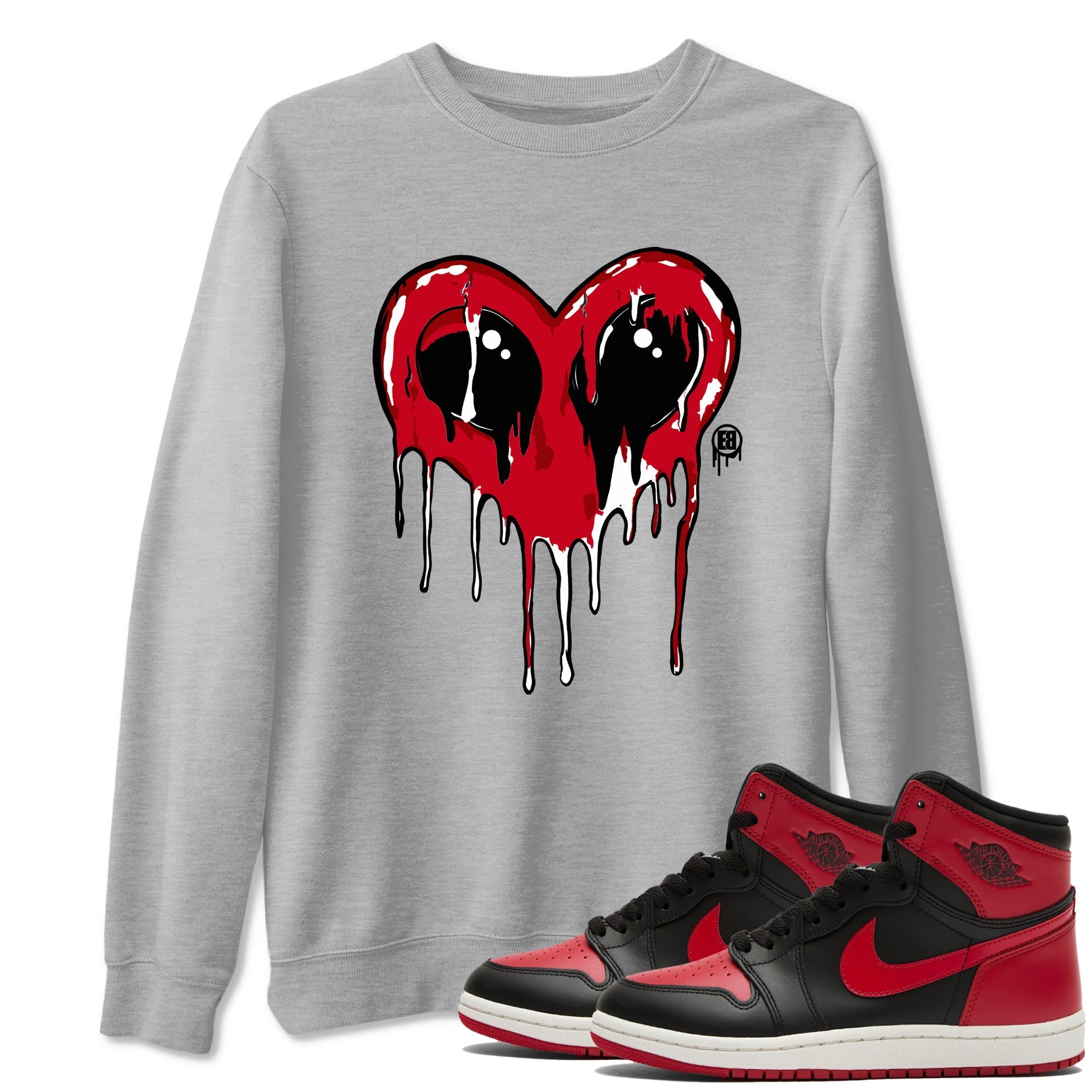 Heart Alien snkmatch Tees - Air Jordan 1 '85 Bred
