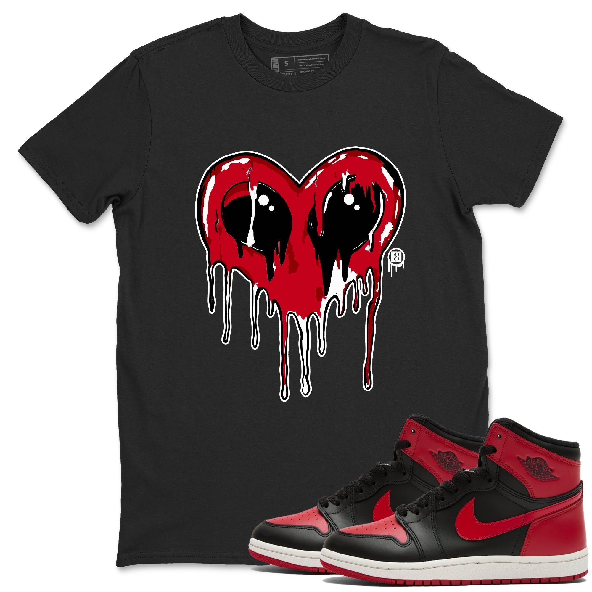 Heart Alien snkmatch Tees - Air Jordan 1 '85 Bred