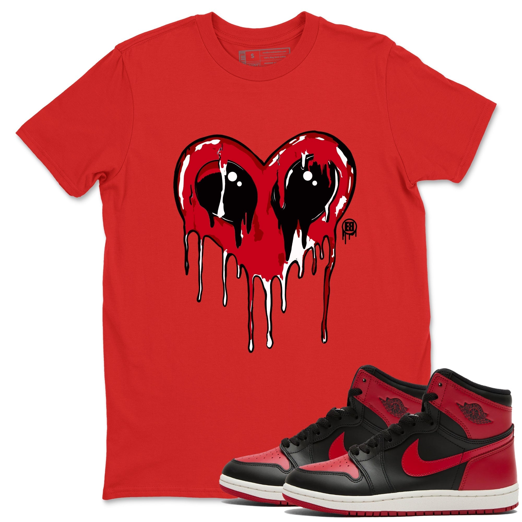 Heart Alien snkmatch Tees - Air Jordan 1 '85 Bred