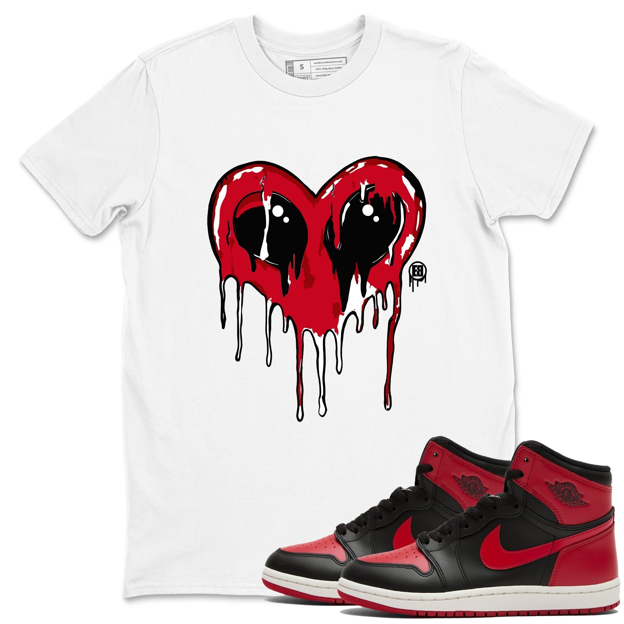 Heart Alien snkmatch Tees - Air Jordan 1 '85 Bred