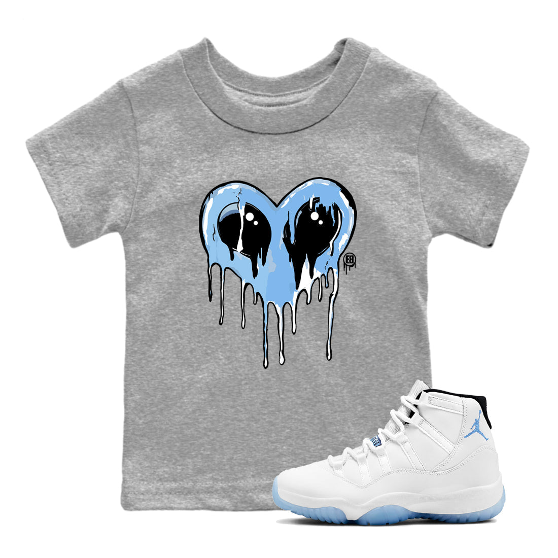 Heart Alien snkmatch Tees Kids - Air Jordan 11 Legend Blue