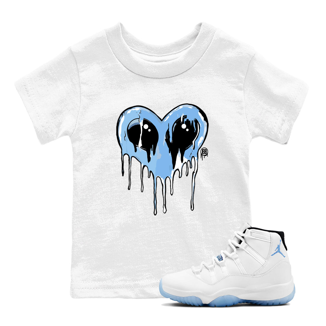 Heart Alien snkmatch Tees Kids - Air Jordan 11 Legend Blue