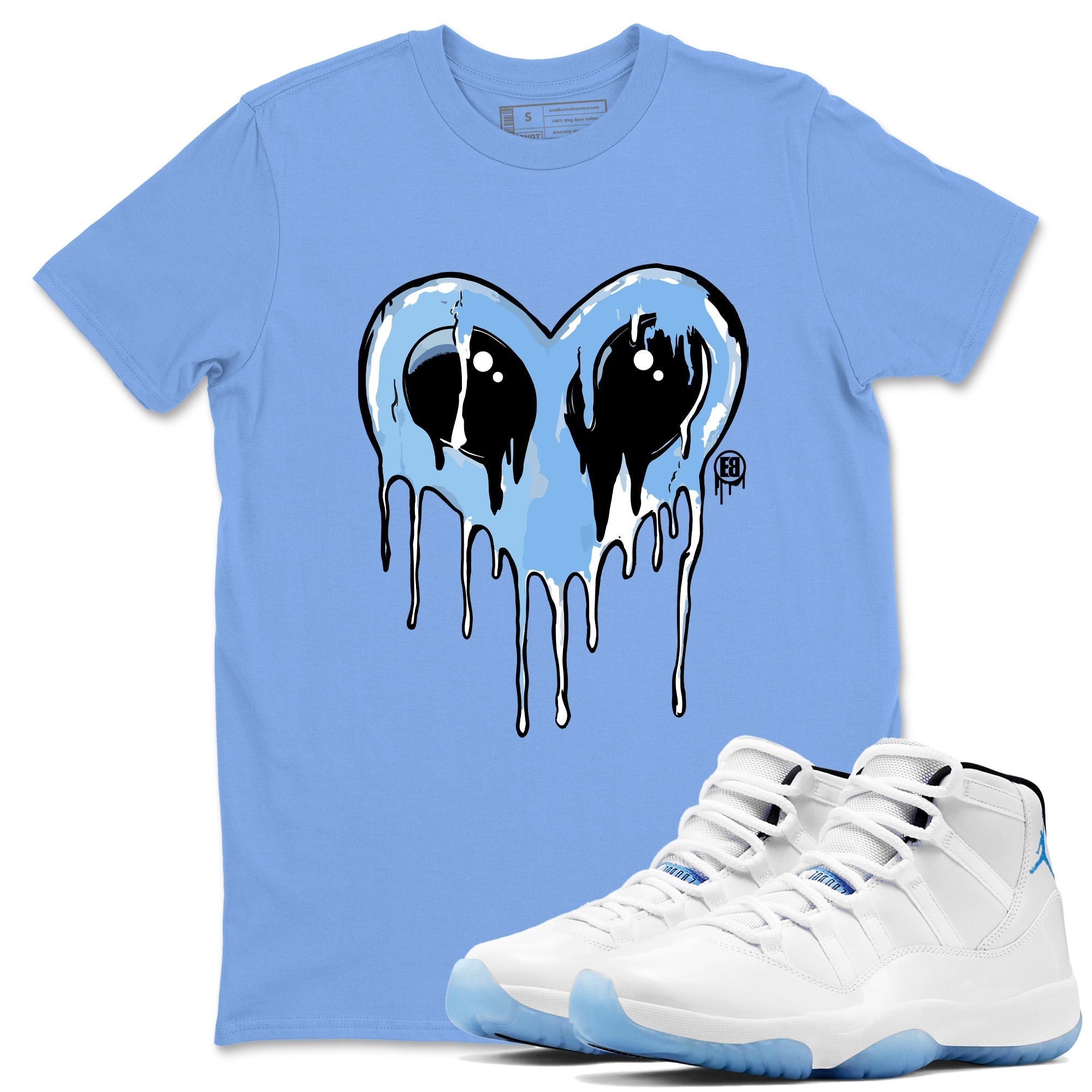 Heart Alien snkmatch Tees - Air Jordan 11 Legend Blue