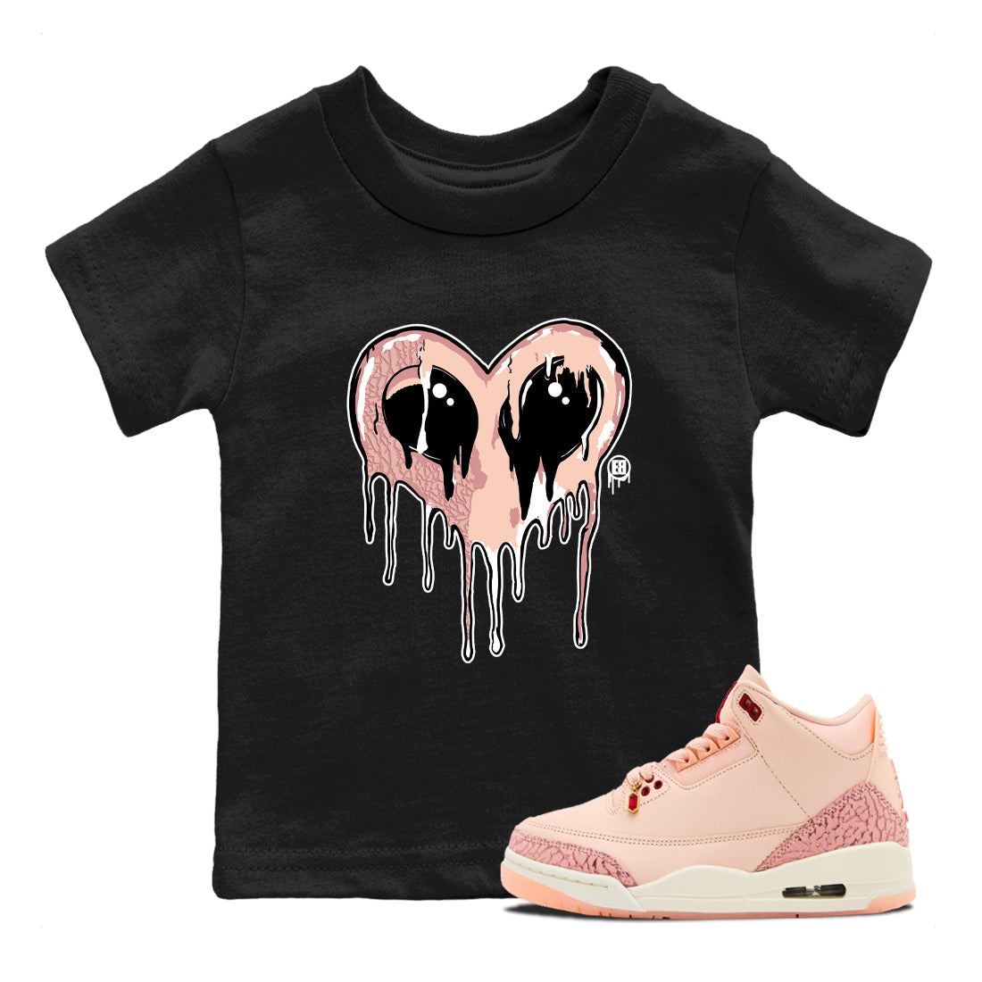 Heart Alien snkmatch Tees Kids - Air Jordan 3 Valentines Day