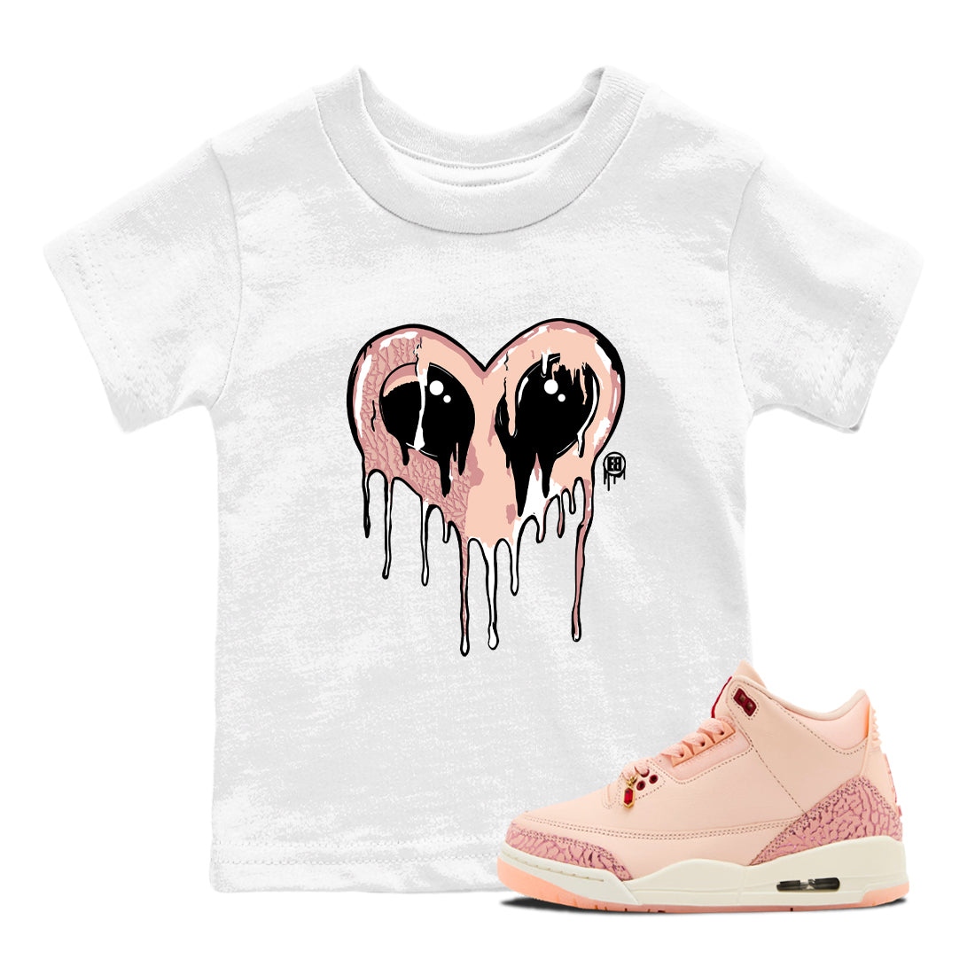 Heart Alien snkmatch Tees Kids - Air Jordan 3 Valentines Day