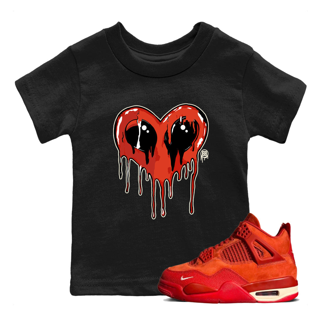 Heart Alien snkmatch Tees Kids - Air Jordan 4 Brick By Brick