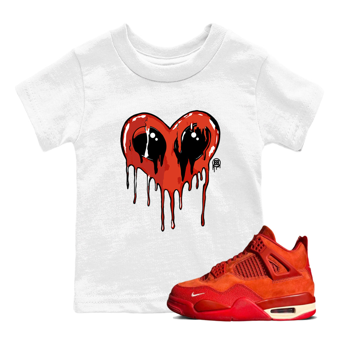 Heart Alien snkmatch Tees Kids - Air Jordan 4 Brick By Brick