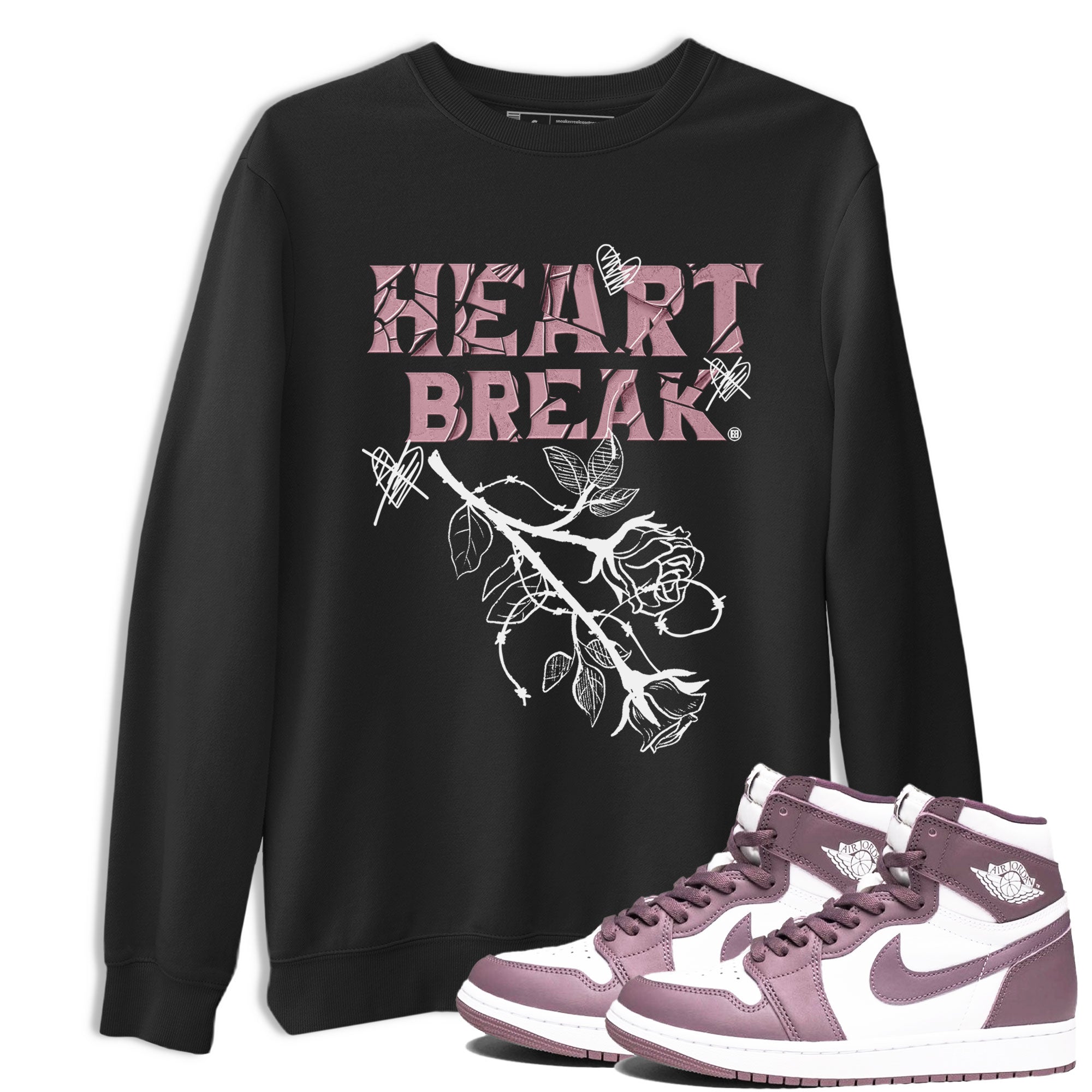 Heart Break snkmatch Tee - Air Jordan 1 Mauve