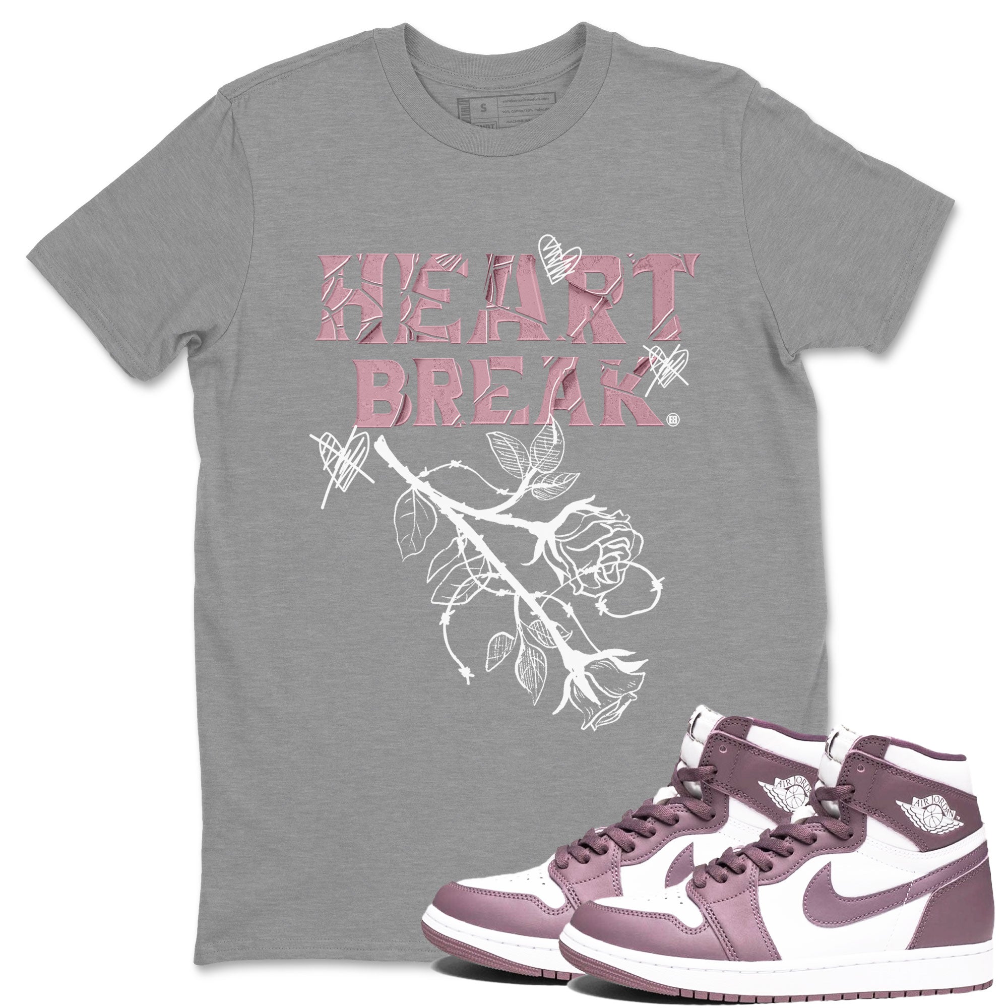 Heart Break snkmatch Tee - Air Jordan 1 Mauve