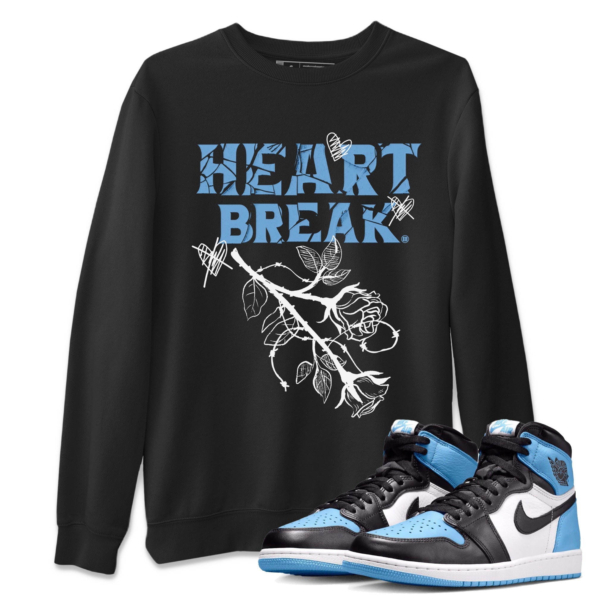 Heart Break Unisex Tops - Air Jordan 1 UNC Toe