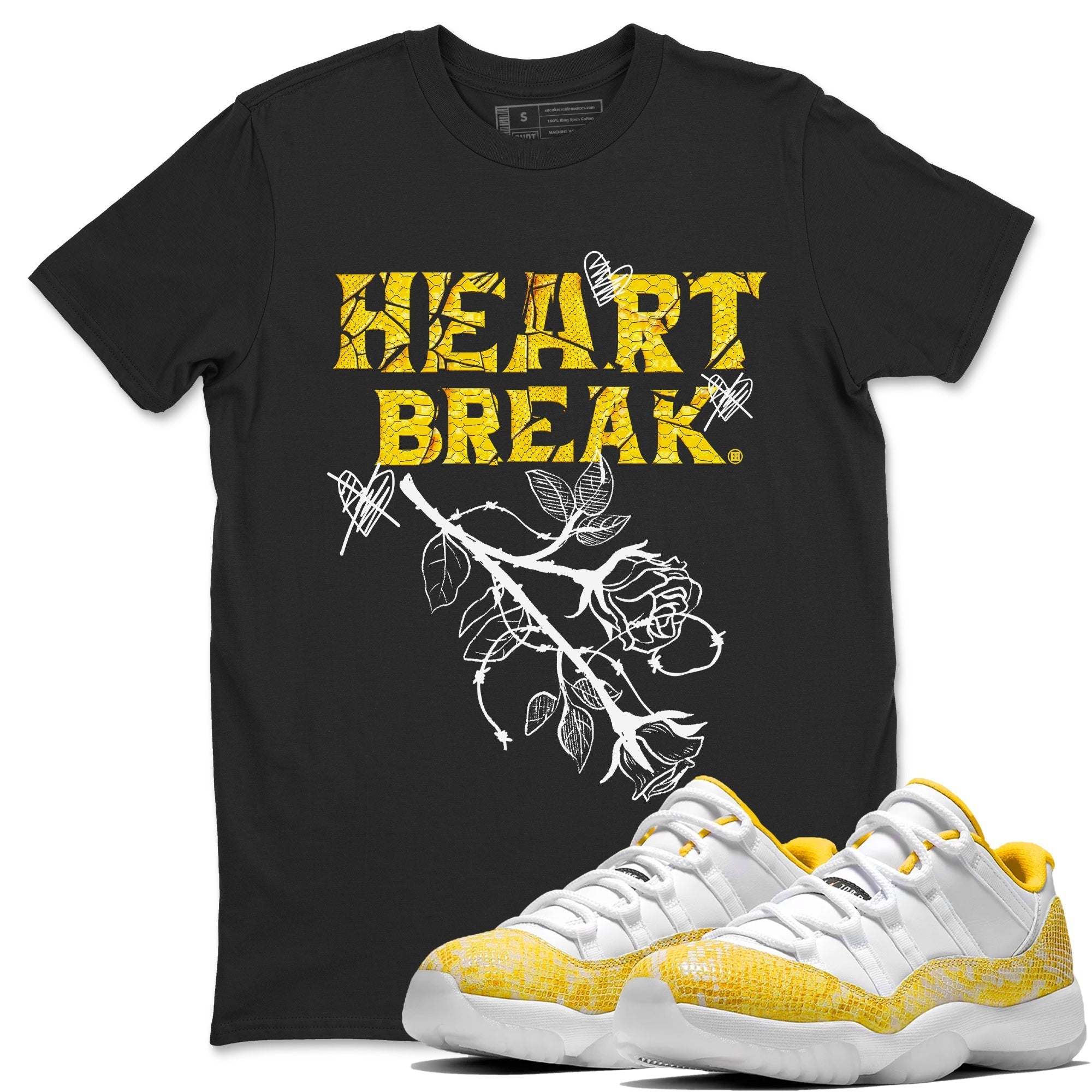 Heart Break Unisex Tops - Air Jordan 11 Yellow Python