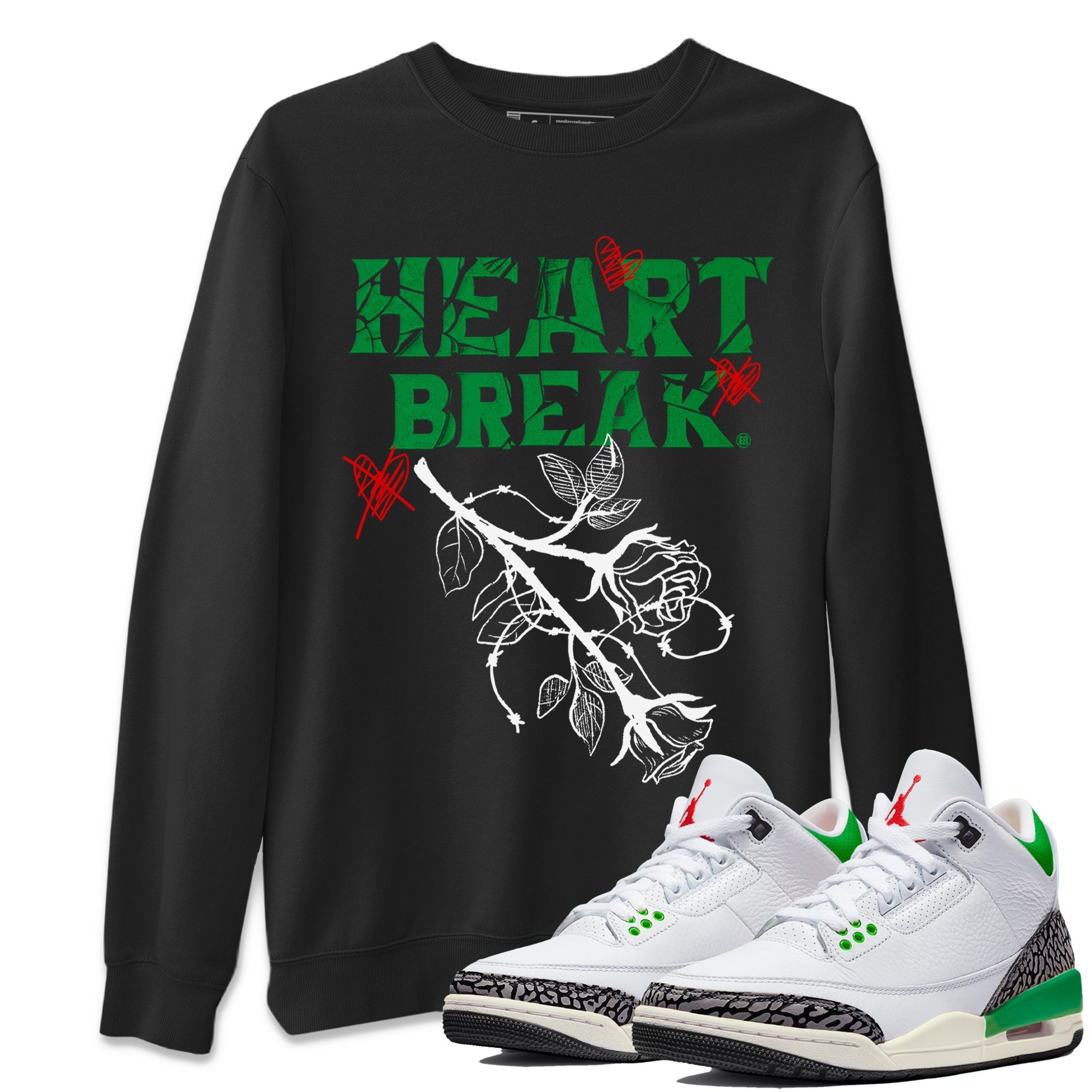 Heart Break Unisex Tops - Air Jordan 3 Lucky Green
