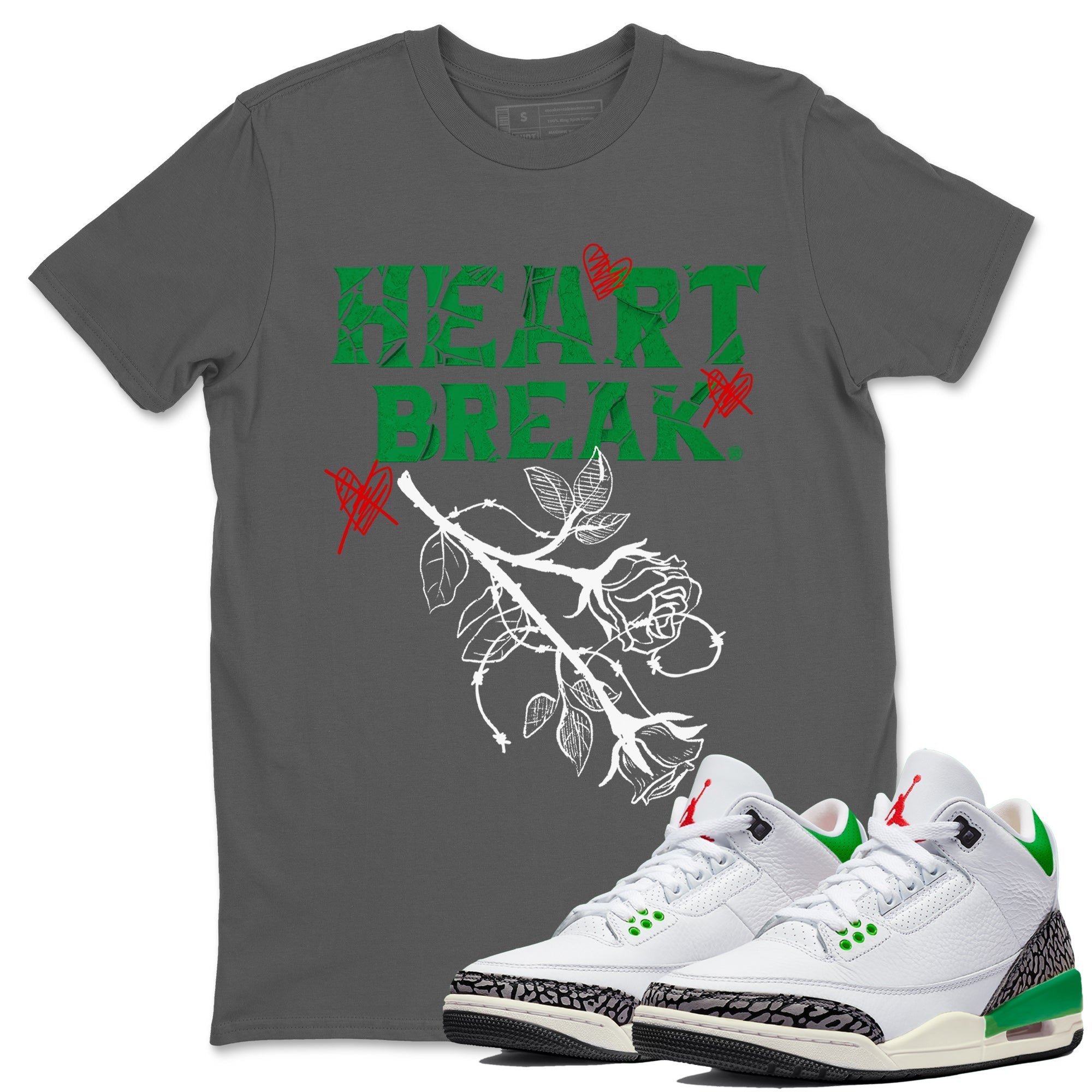 Heart Break Unisex Tops - Air Jordan 3 Lucky Green