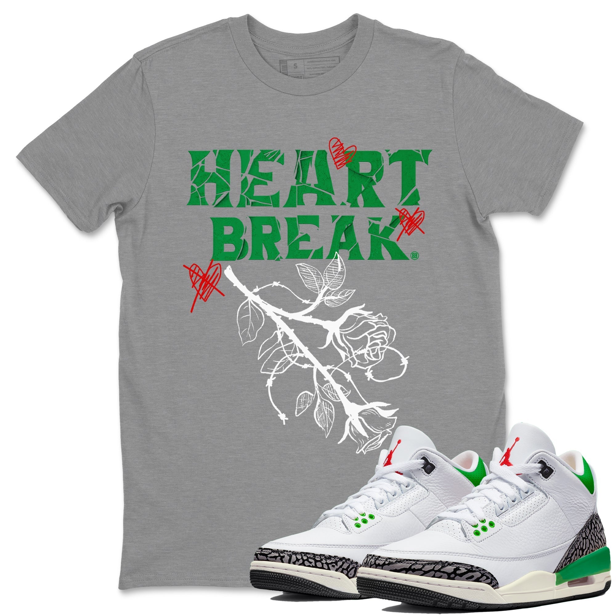 Heart Break Unisex Tops - Air Jordan 3 Lucky Green