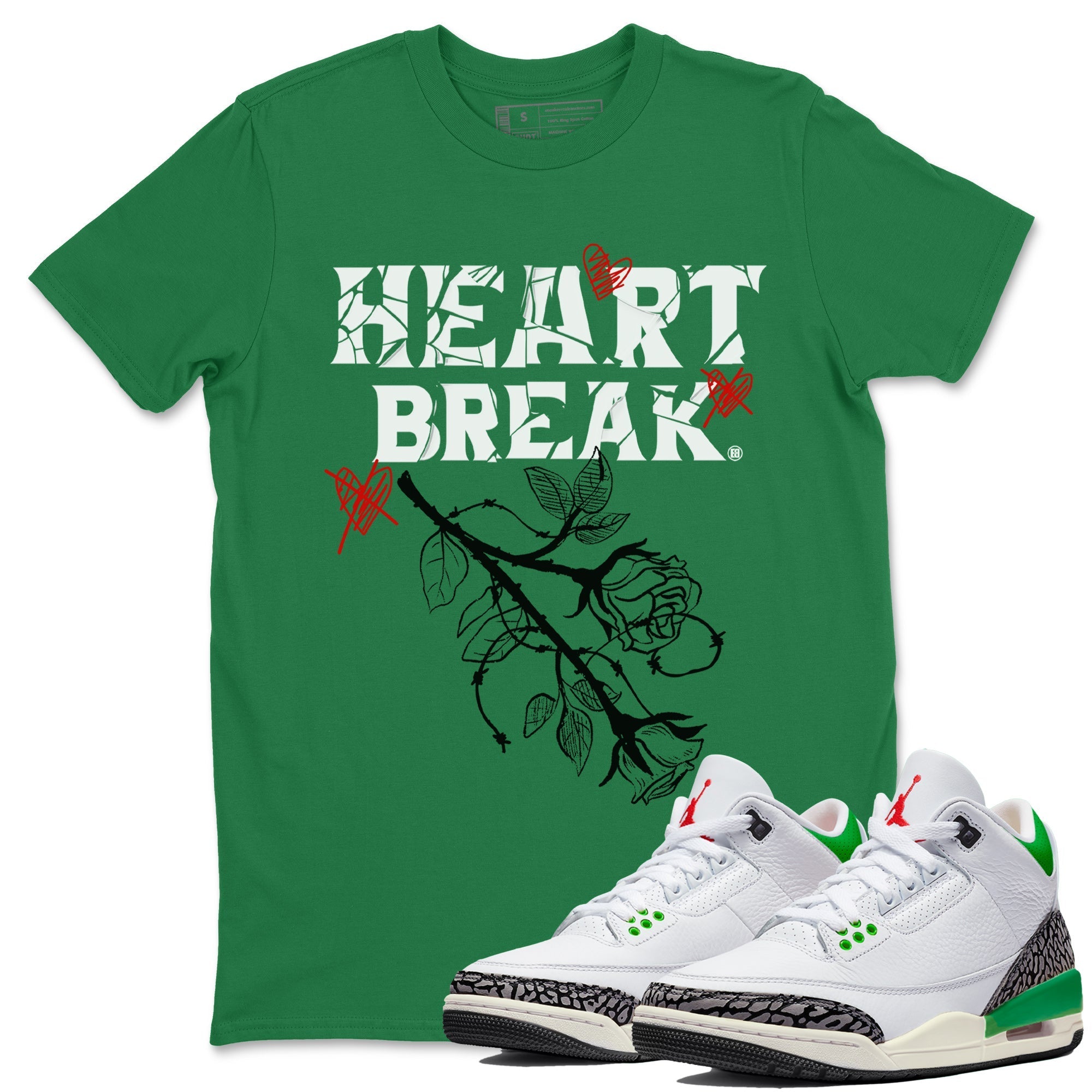 Heart Break Unisex Tops - Air Jordan 3 Lucky Green