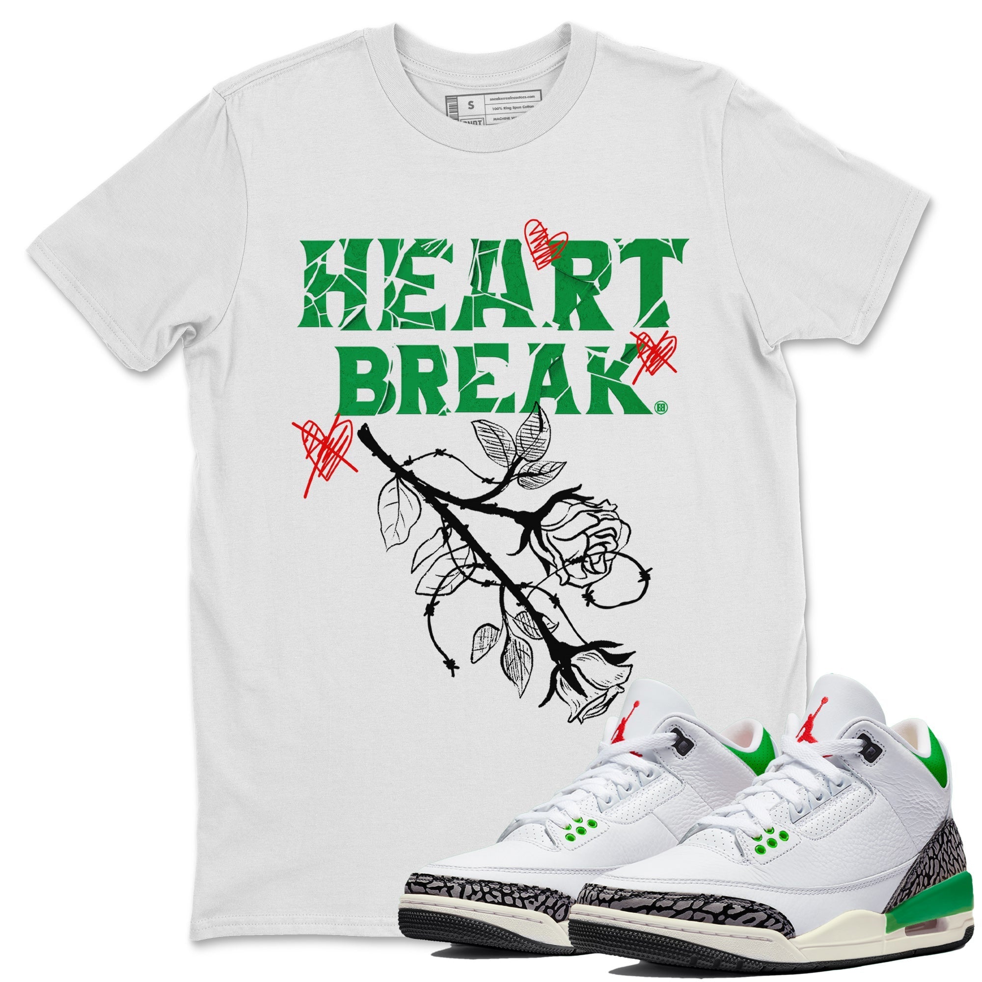 Heart Break Unisex Tops - Air Jordan 3 Lucky Green