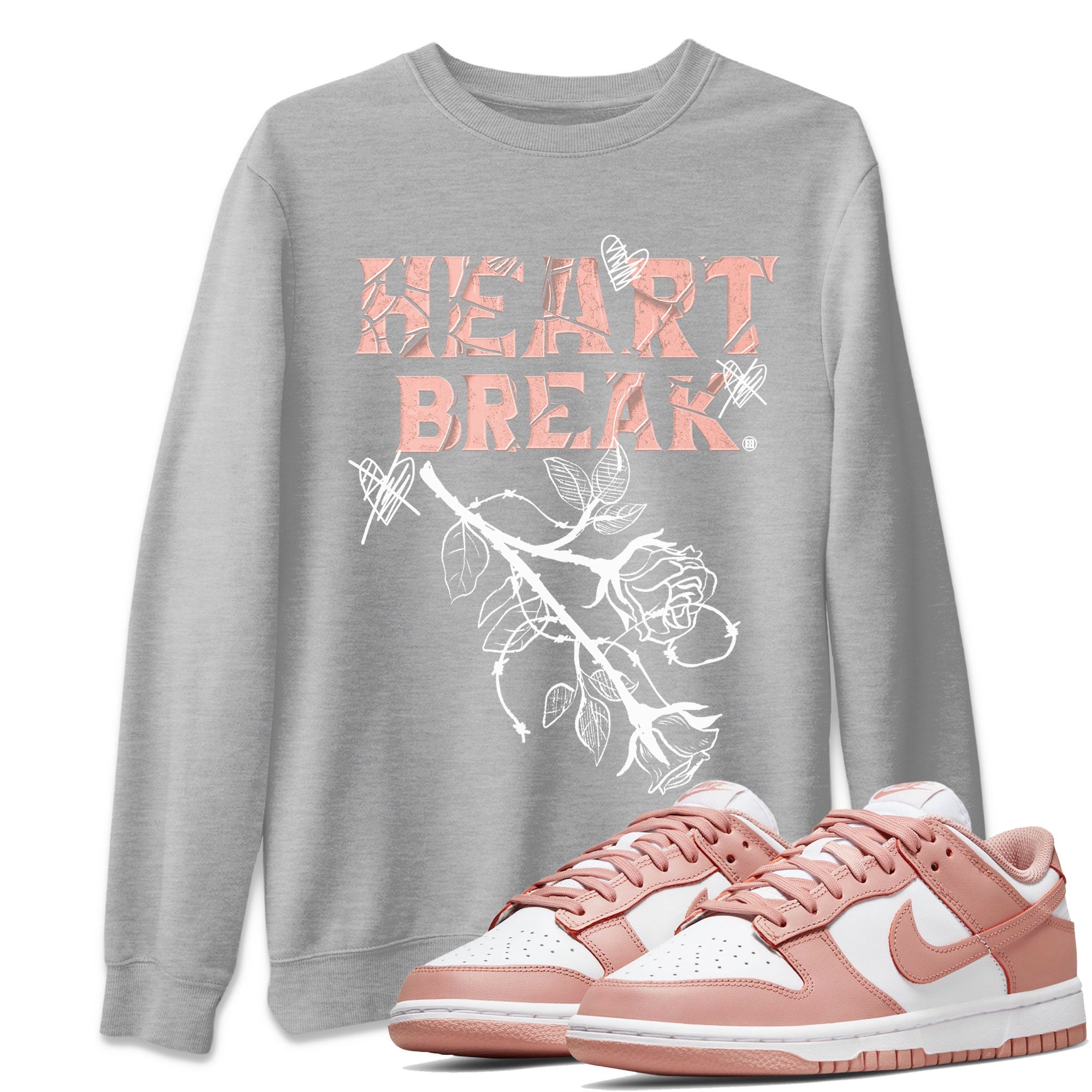 Heart Break snkmatch Tee - Dunk Rose Whisper