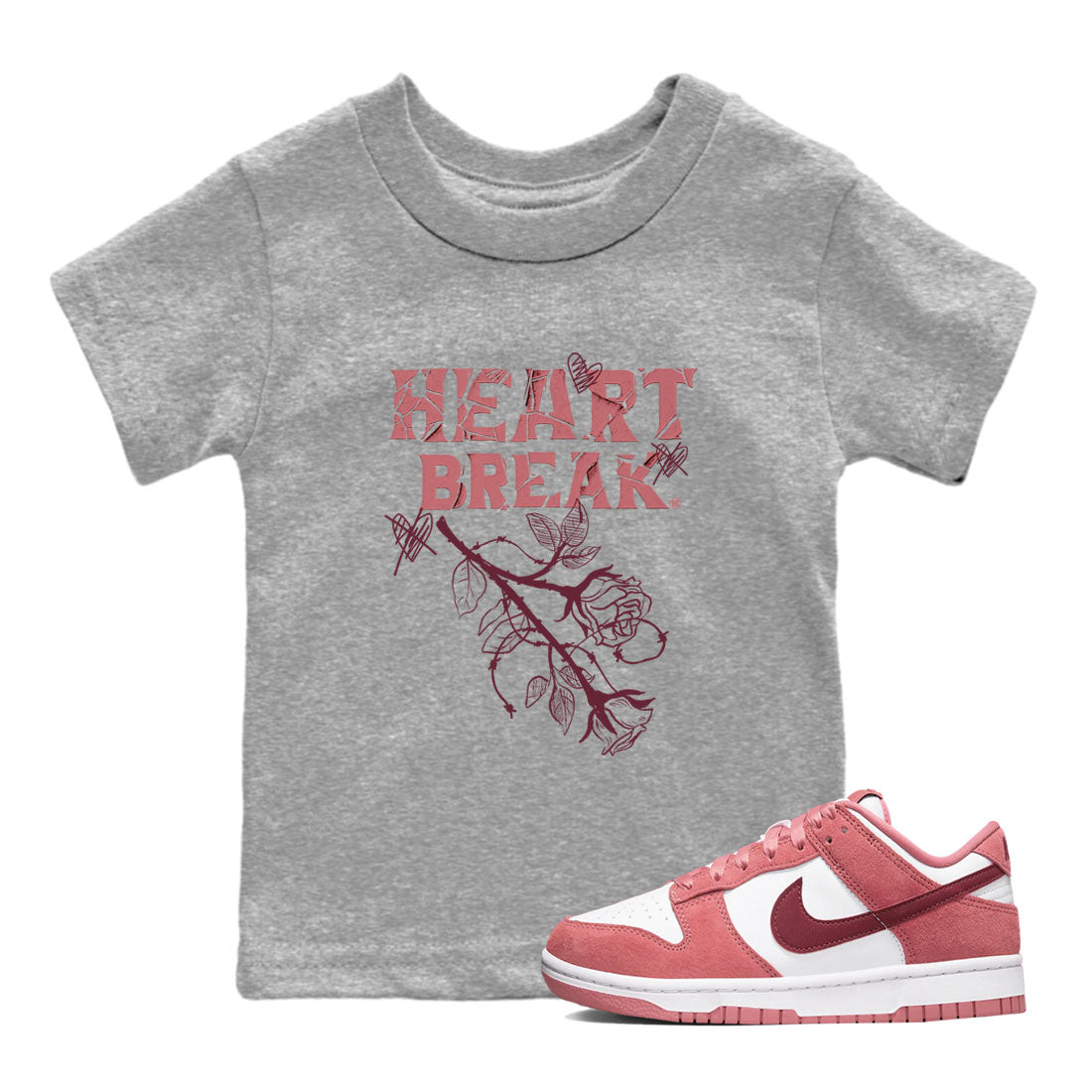 Heart Break snkmatch Tees Kids - Dunk Valentines Day 2024