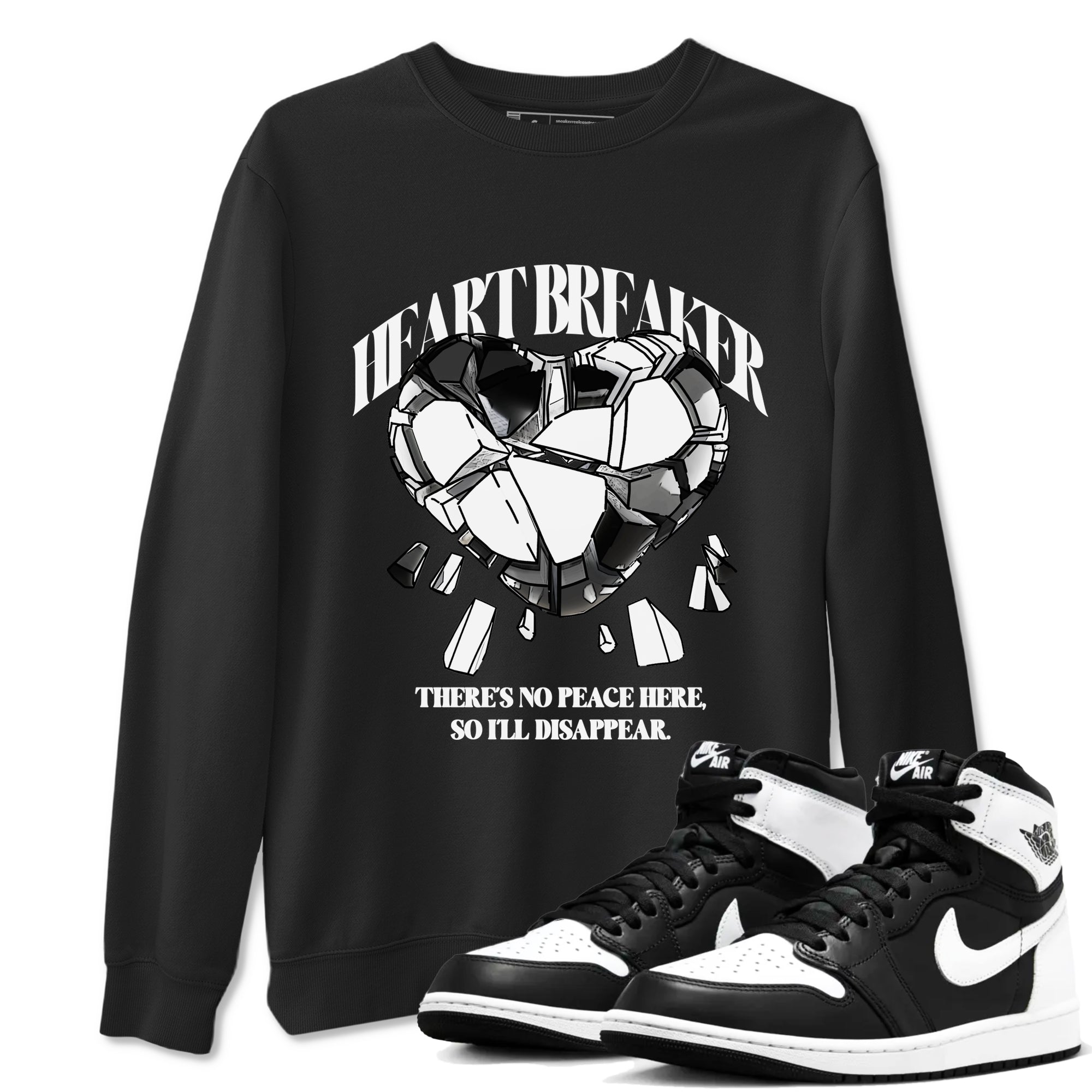 Heart Breaker snkmatch Tees - Air Jordan 1 Black White