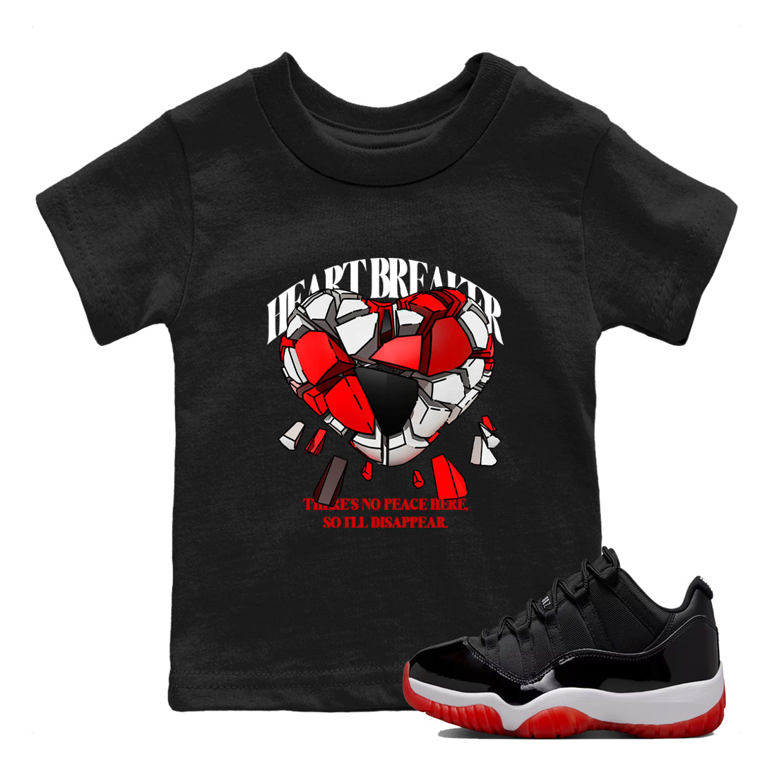 Heart Breaker snkmatch Tees Kids - Air Jordan 11 Bred