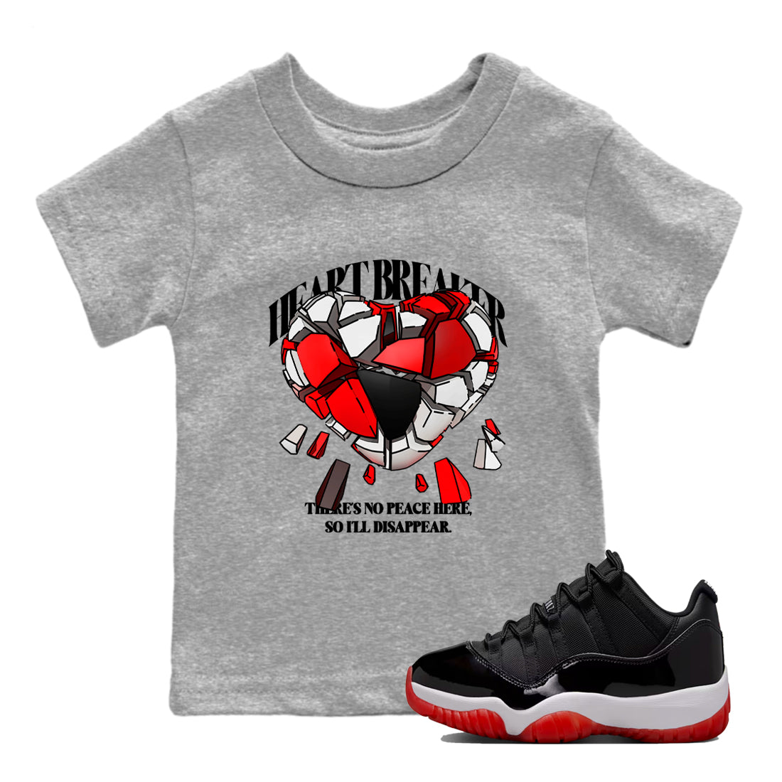Heart Breaker snkmatch Tees Kids - Air Jordan 11 Bred