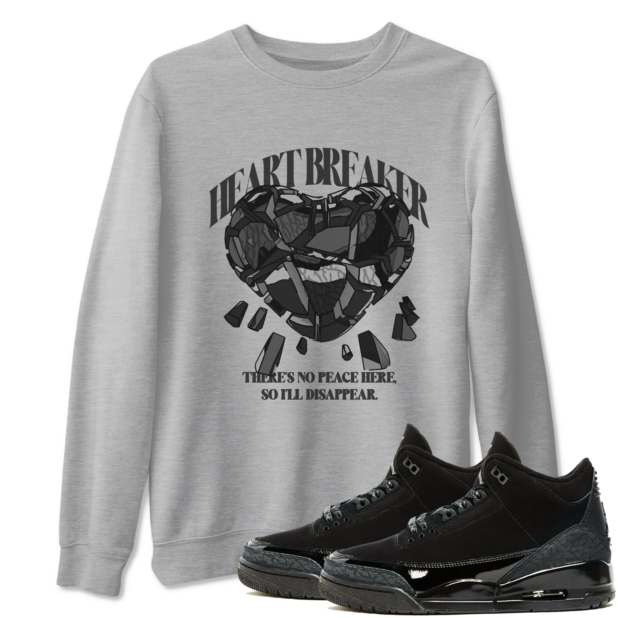 Heart Breaker snkmatch Tees - Air Jordan 3 Black Cat