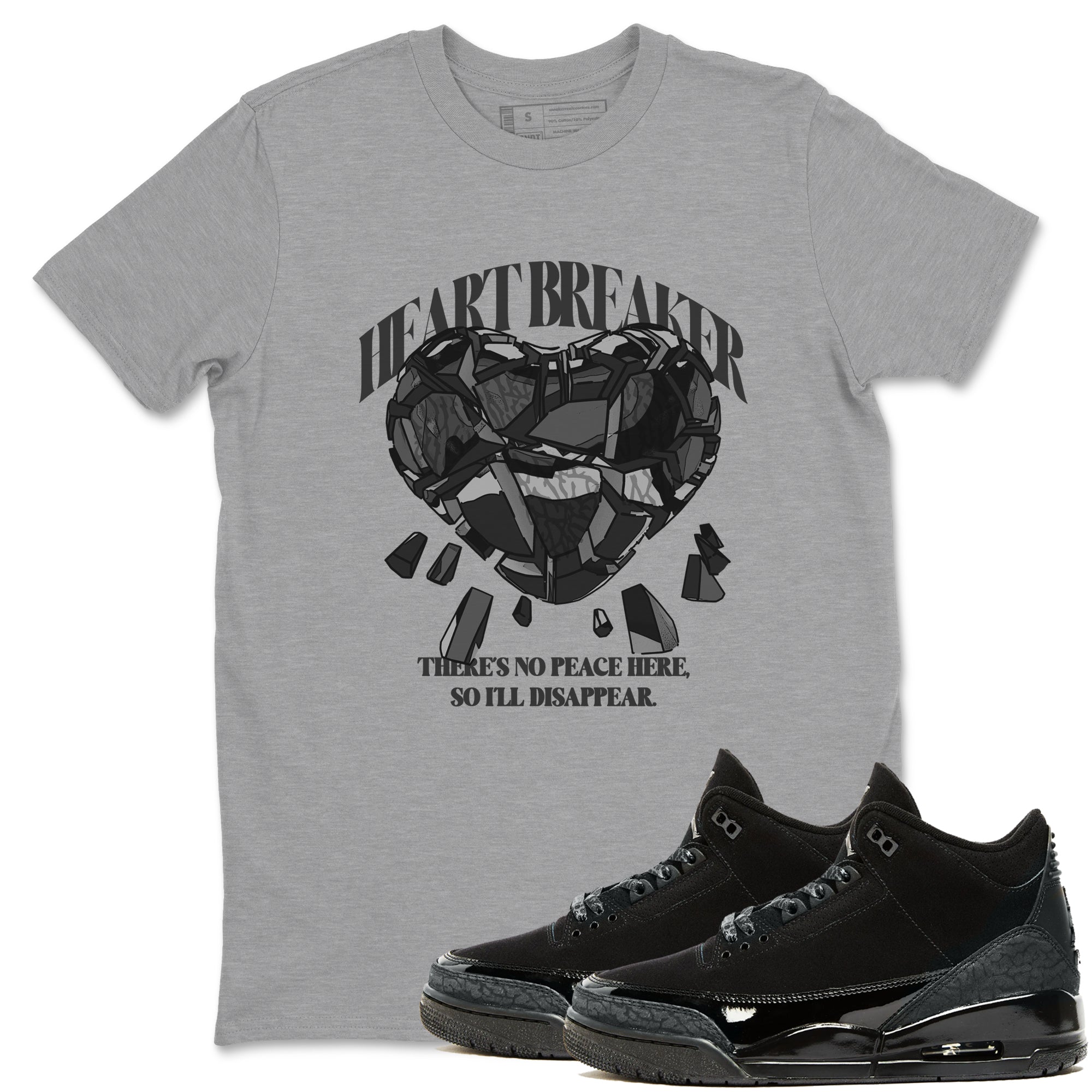 Heart Breaker snkmatch Tees - Air Jordan 3 Black Cat