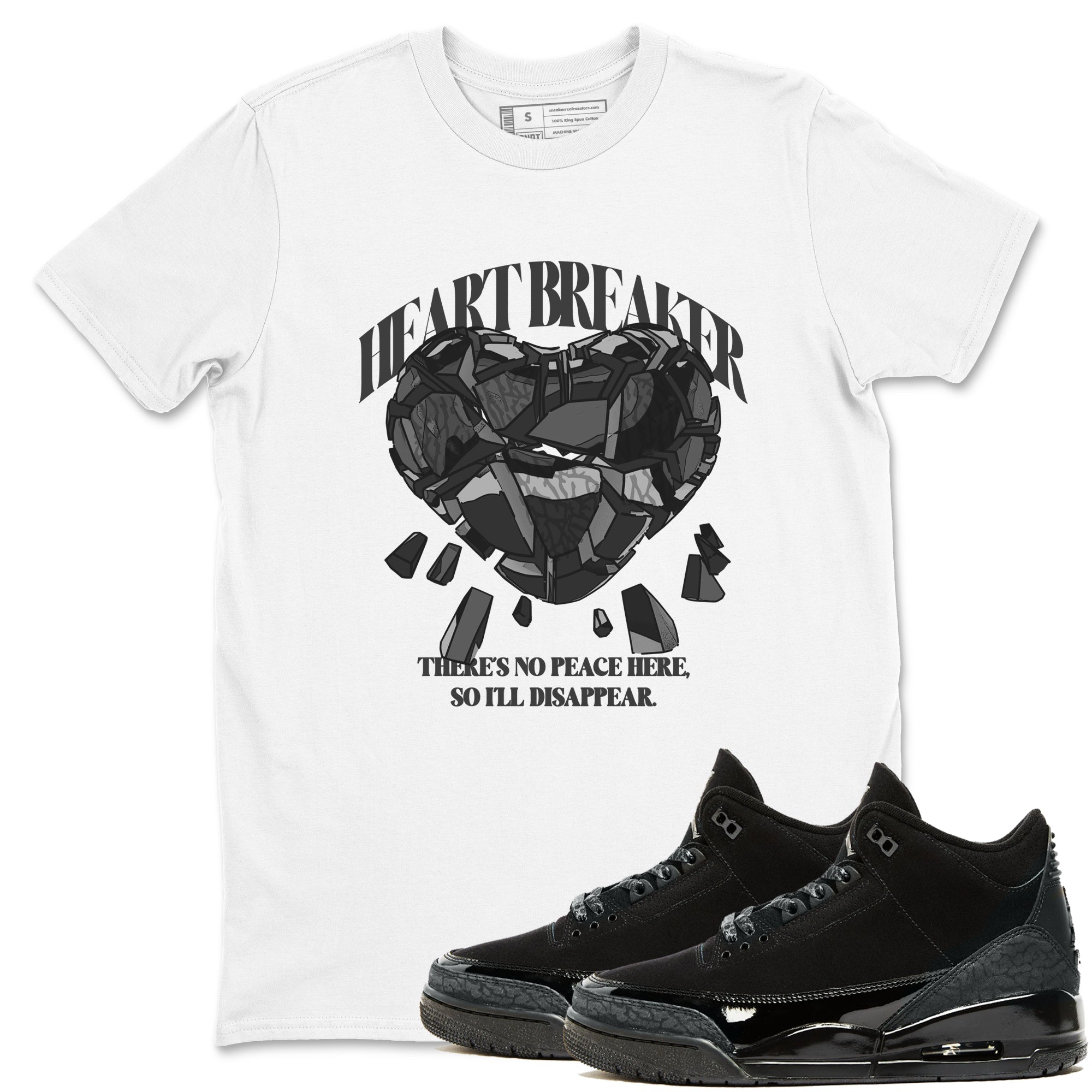 Heart Breaker snkmatch Tees - Air Jordan 3 Black Cat