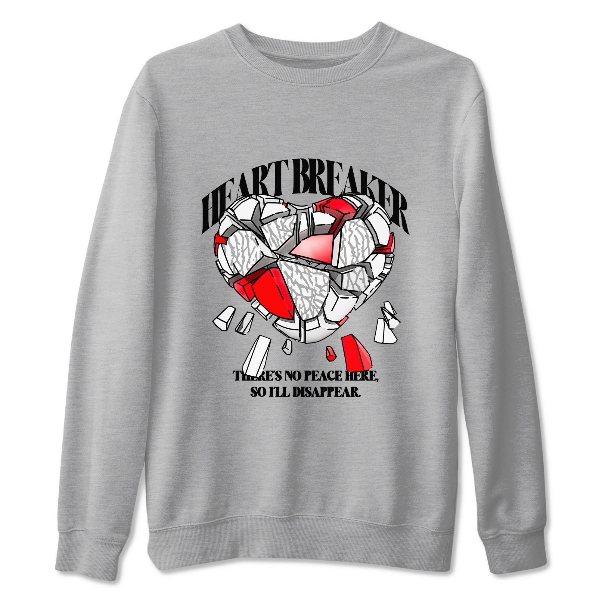 Heart Breaker snkmatch Tees - Air Jordan 3 Cement Grey