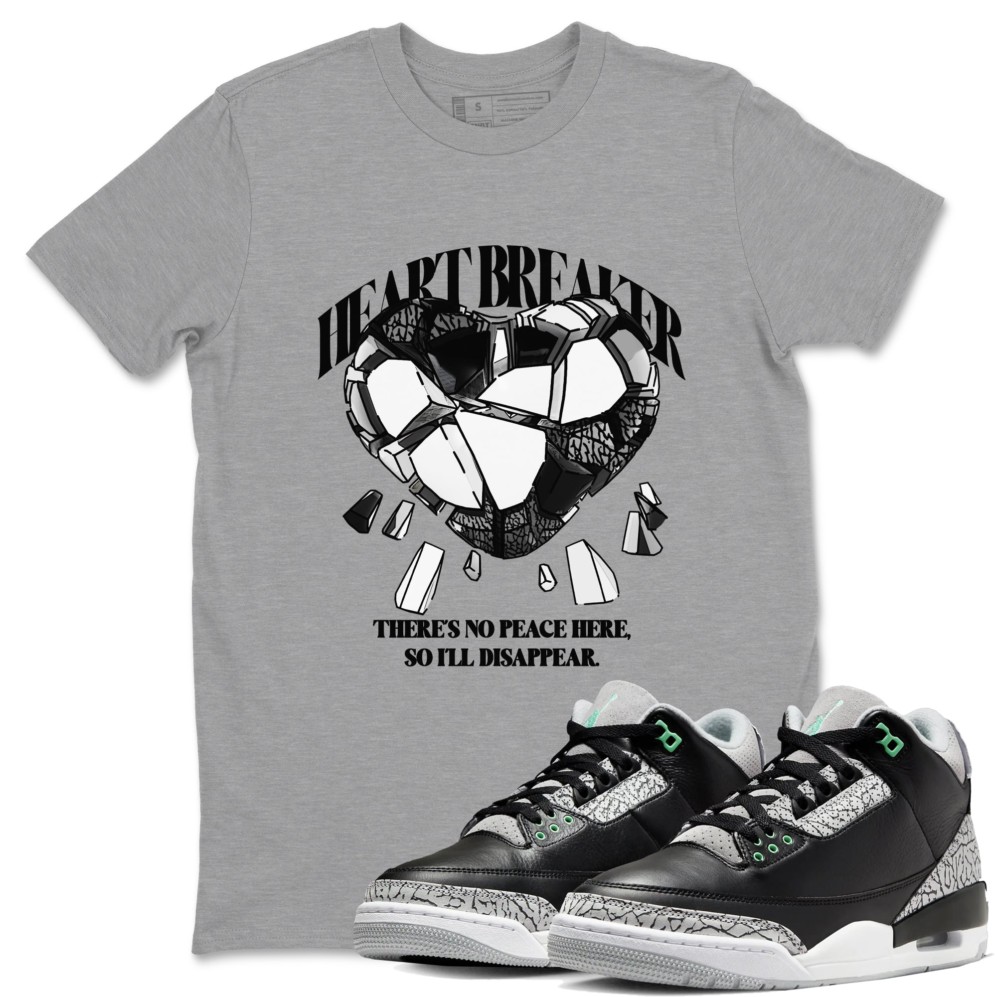 Heart Breaker snkmatch Tees - Air Jordan 3 Green Glow
