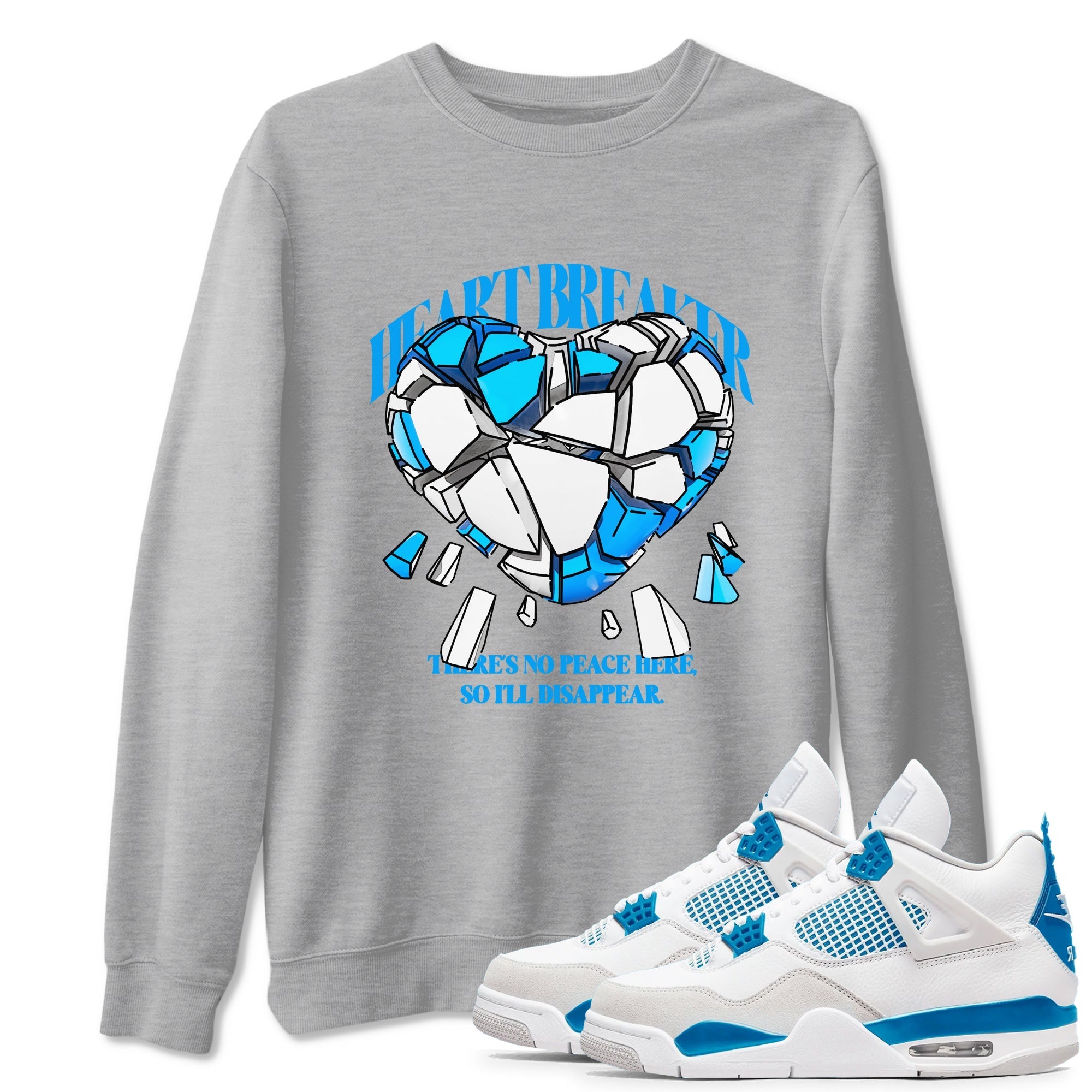 Heart Breaker snkmatch Tees - Air Jordan 4 Military Blue