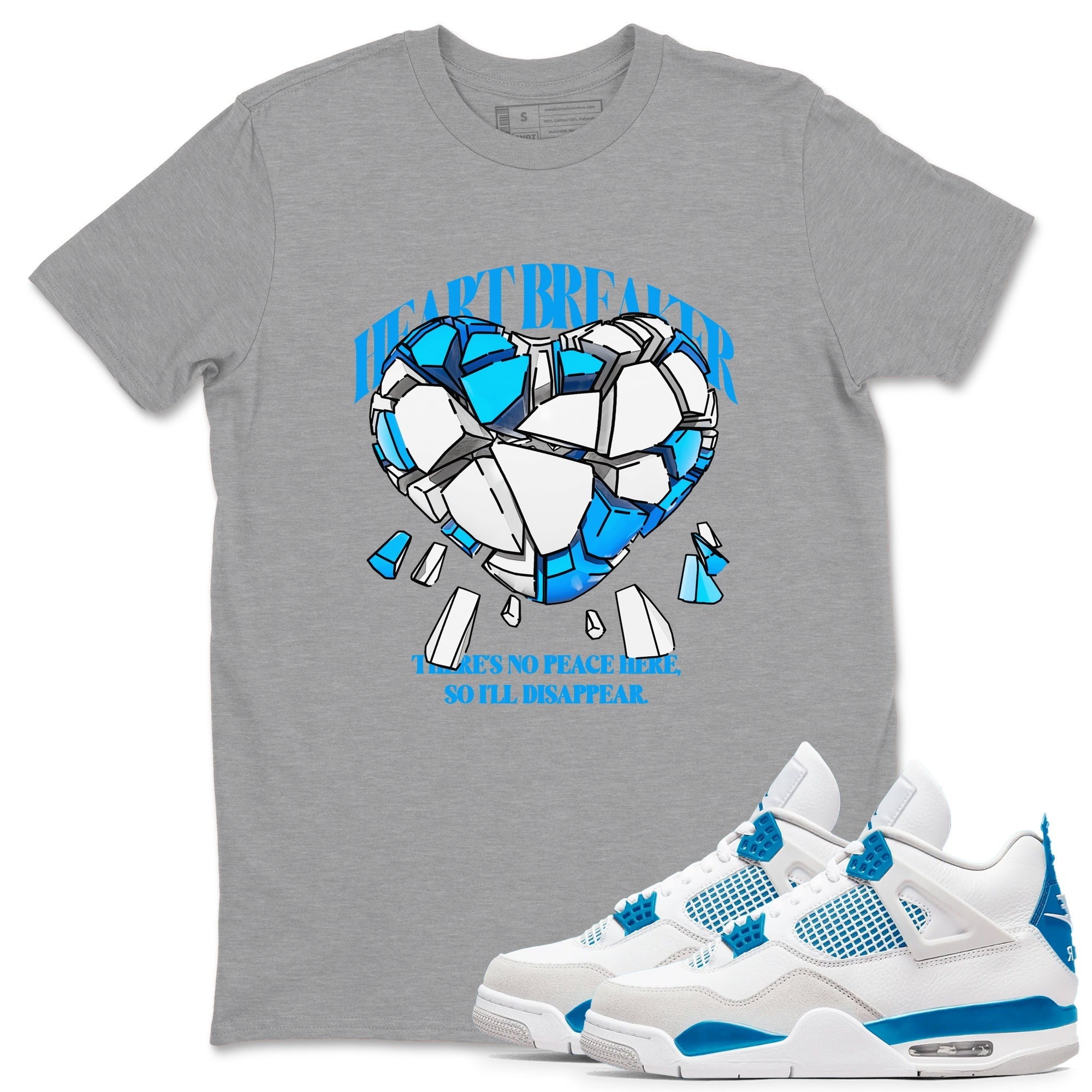 Heart Breaker snkmatch Tees - Air Jordan 4 Military Blue