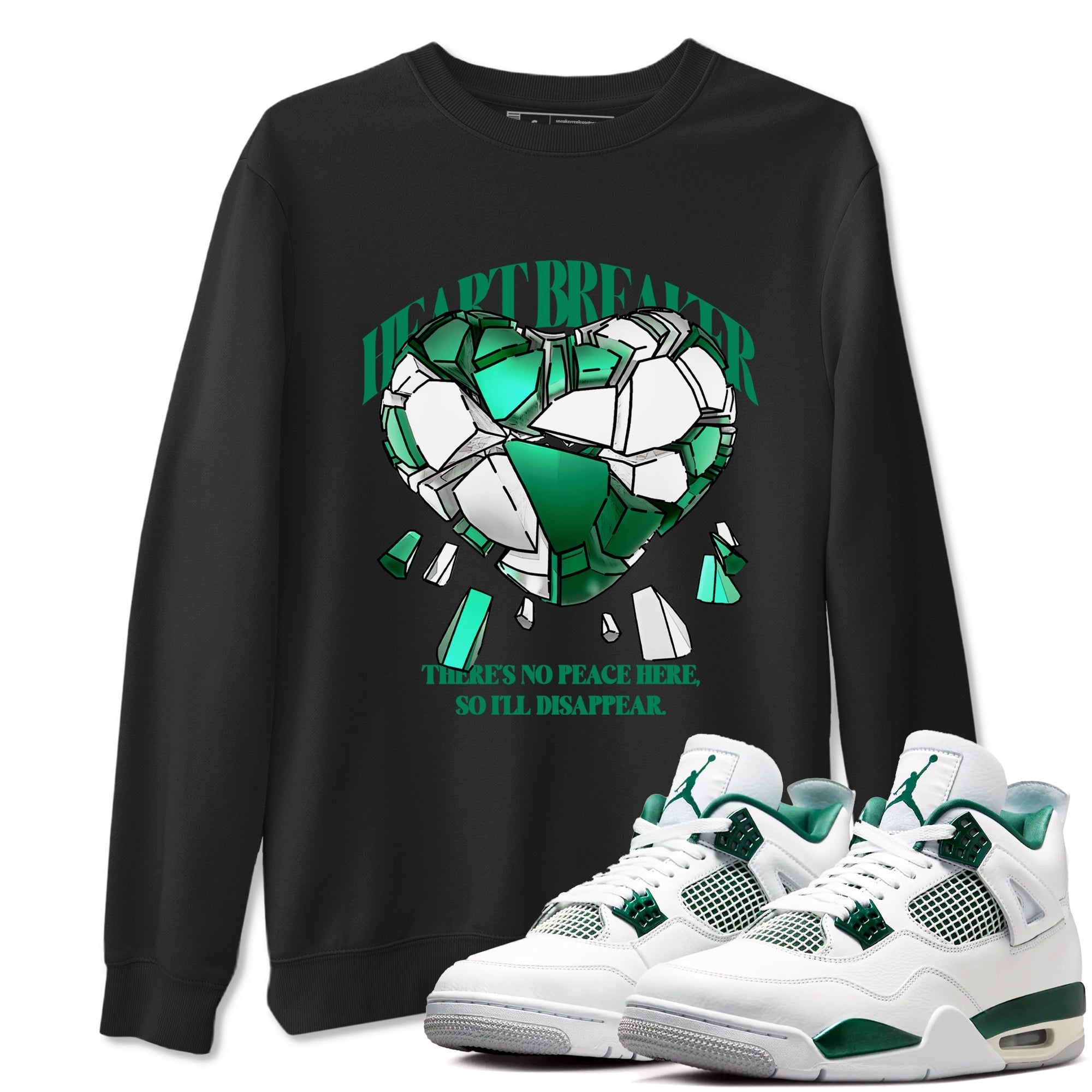 Heart Breaker snkmatch Tees - Air Jordan 4 Oxidized Green