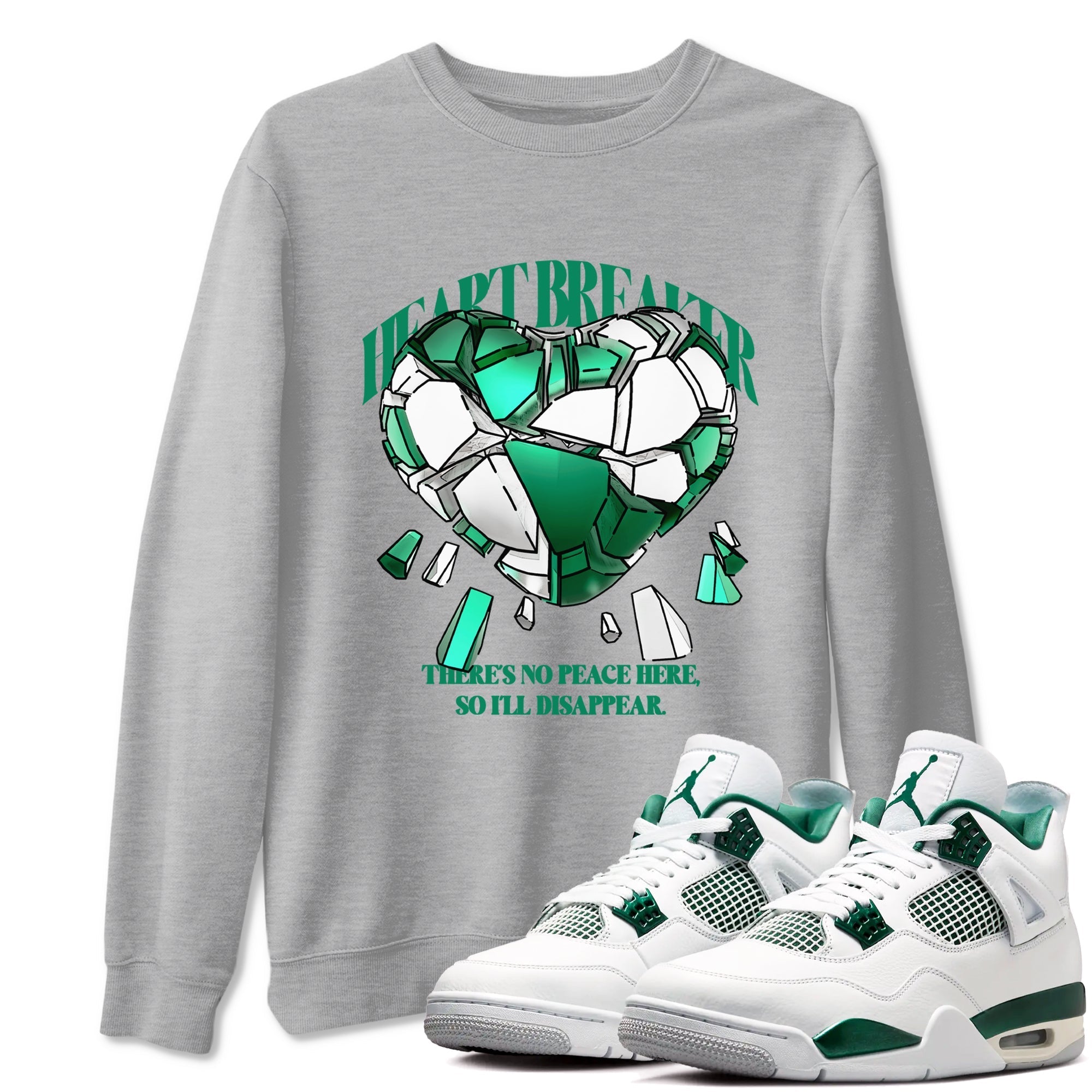 Heart Breaker snkmatch Tees - Air Jordan 4 Oxidized Green